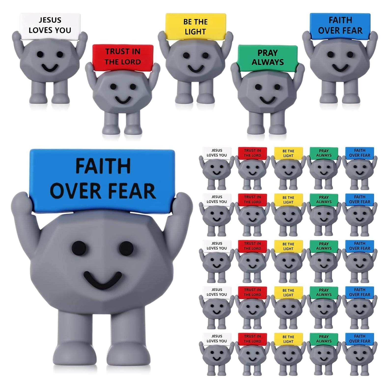 25 Mini Juguetes de Piedra Religiosa Gejoy - 4 cm Gris Oscuro