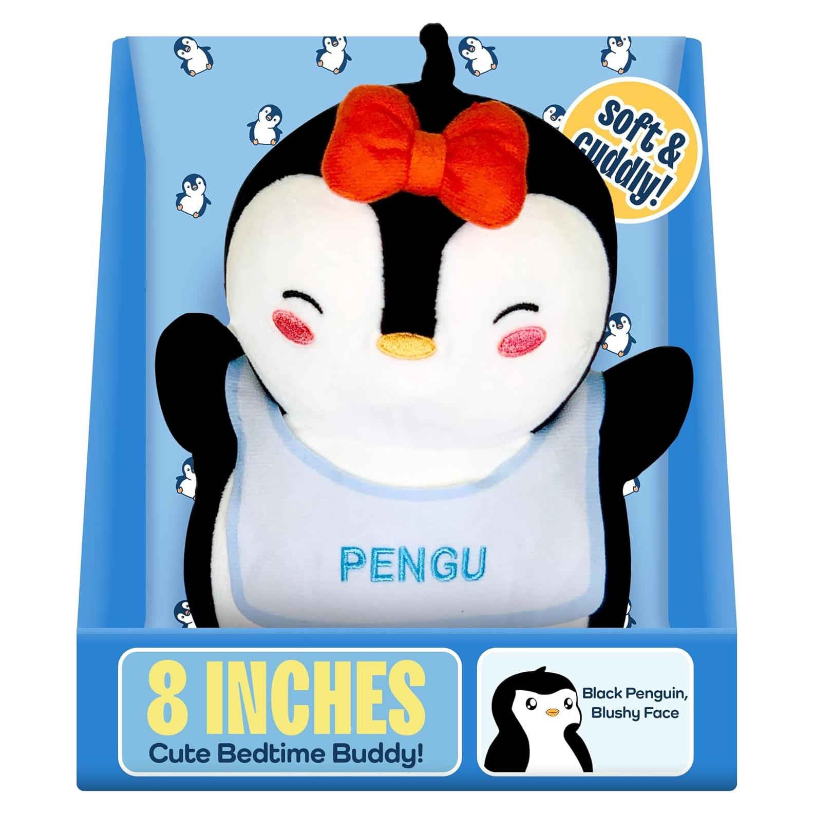 Pillow Pingüino Negro Pudgy 20 cm Suave y Abrazable