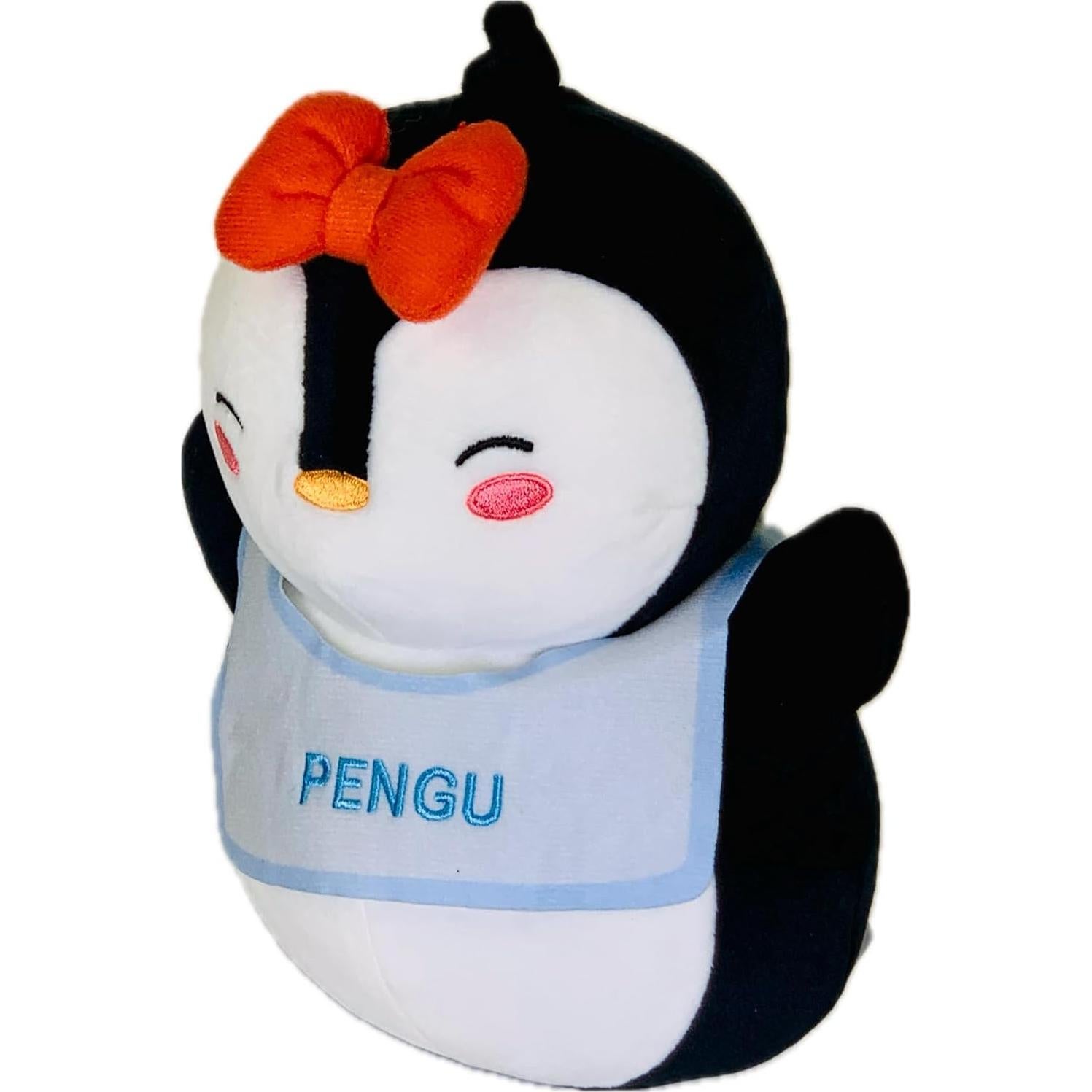 Pillow Pingüino Negro Pudgy 20 cm Suave y Abrazable
