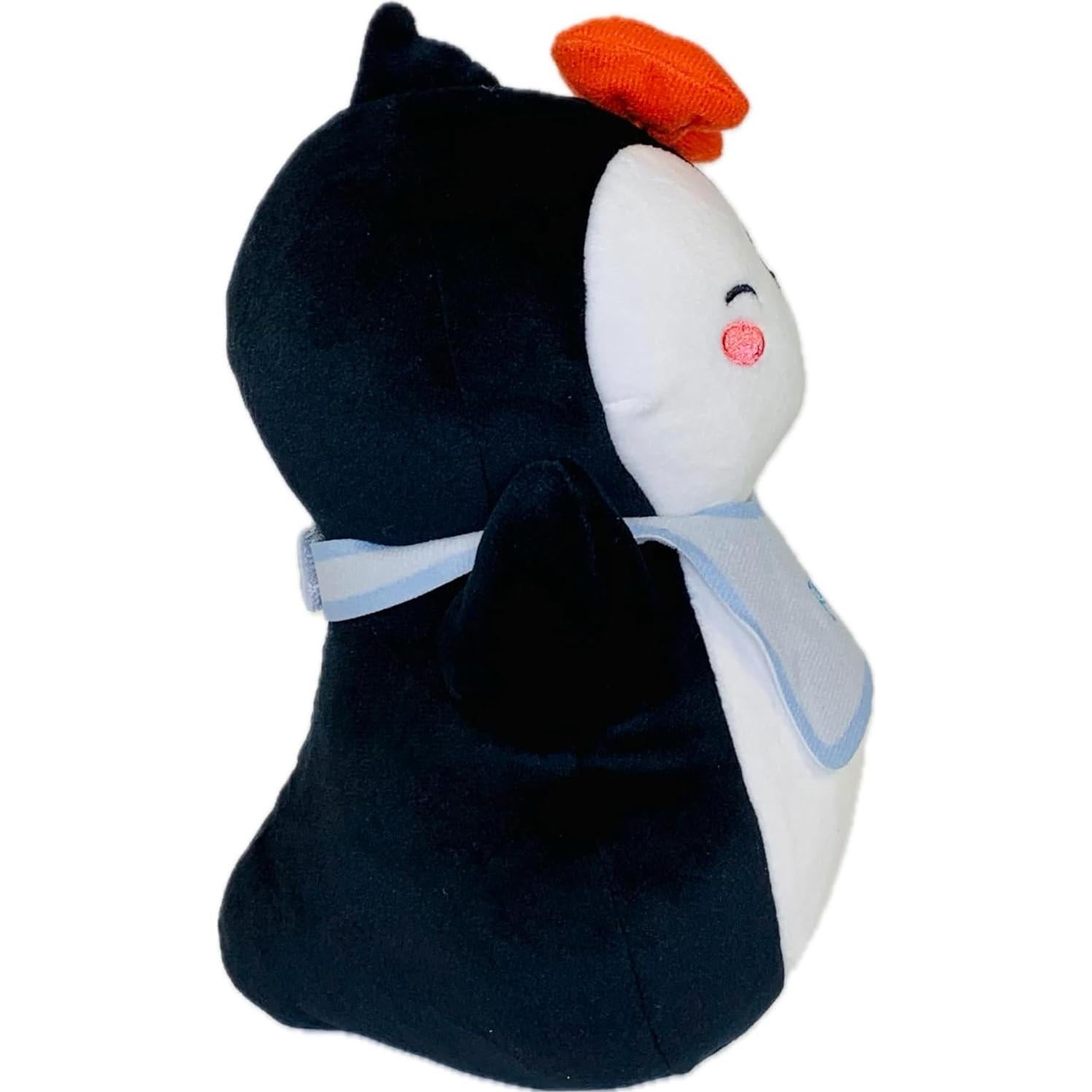 Pillow Pingüino Negro Pudgy 20 cm Suave y Abrazable