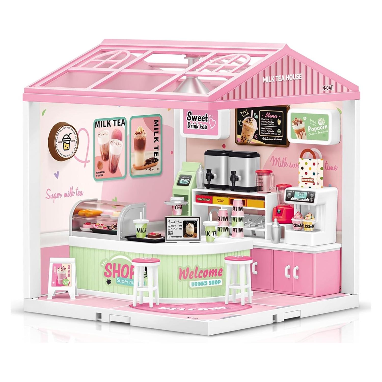 Bloques de Construcción LED Hallisun Tienda de Té 19x19x21.5cm