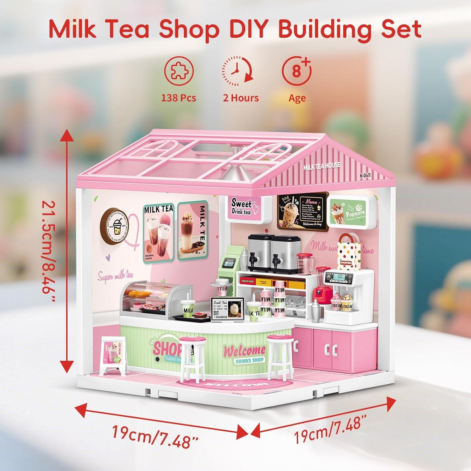 Bloques de Construcción LED Hallisun Tienda de Té 19x19x21.5cm