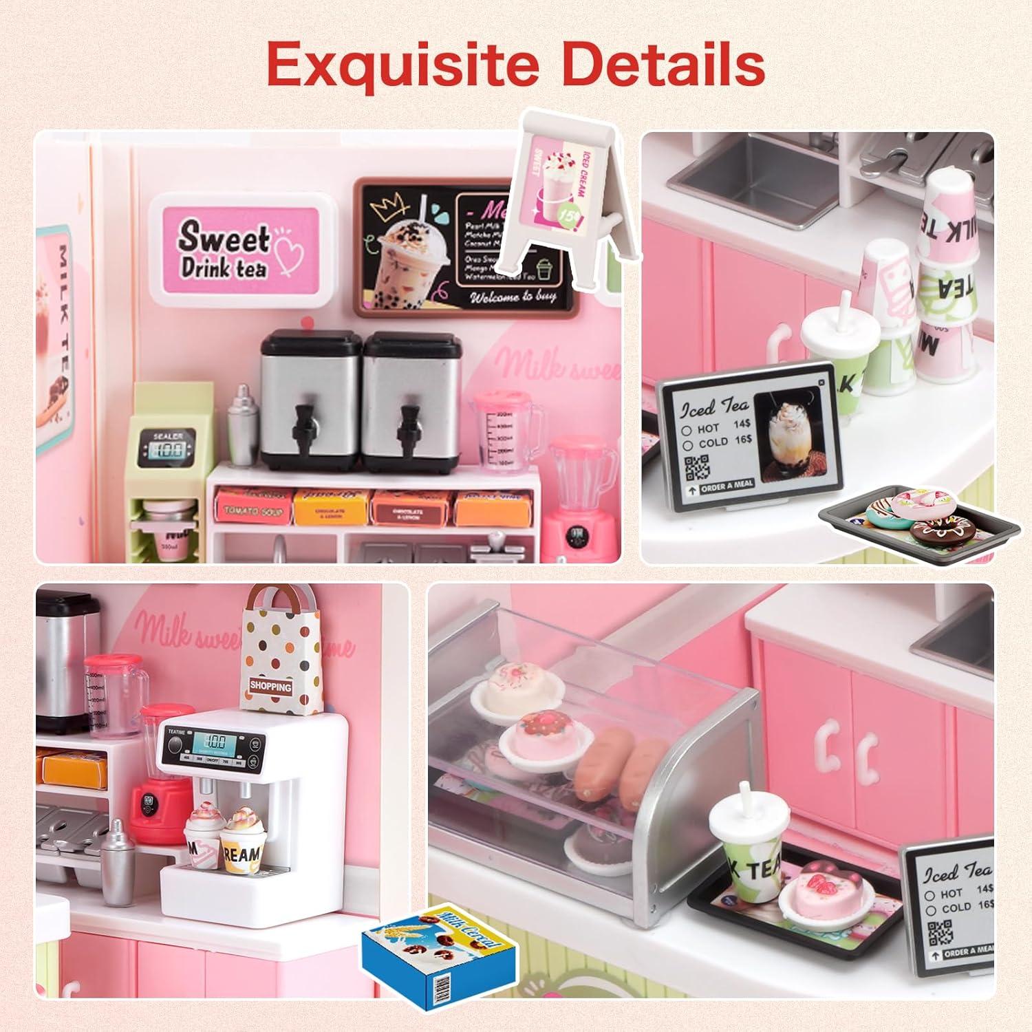 Bloques de Construcción LED Hallisun Tienda de Té 19x19x21.5cm