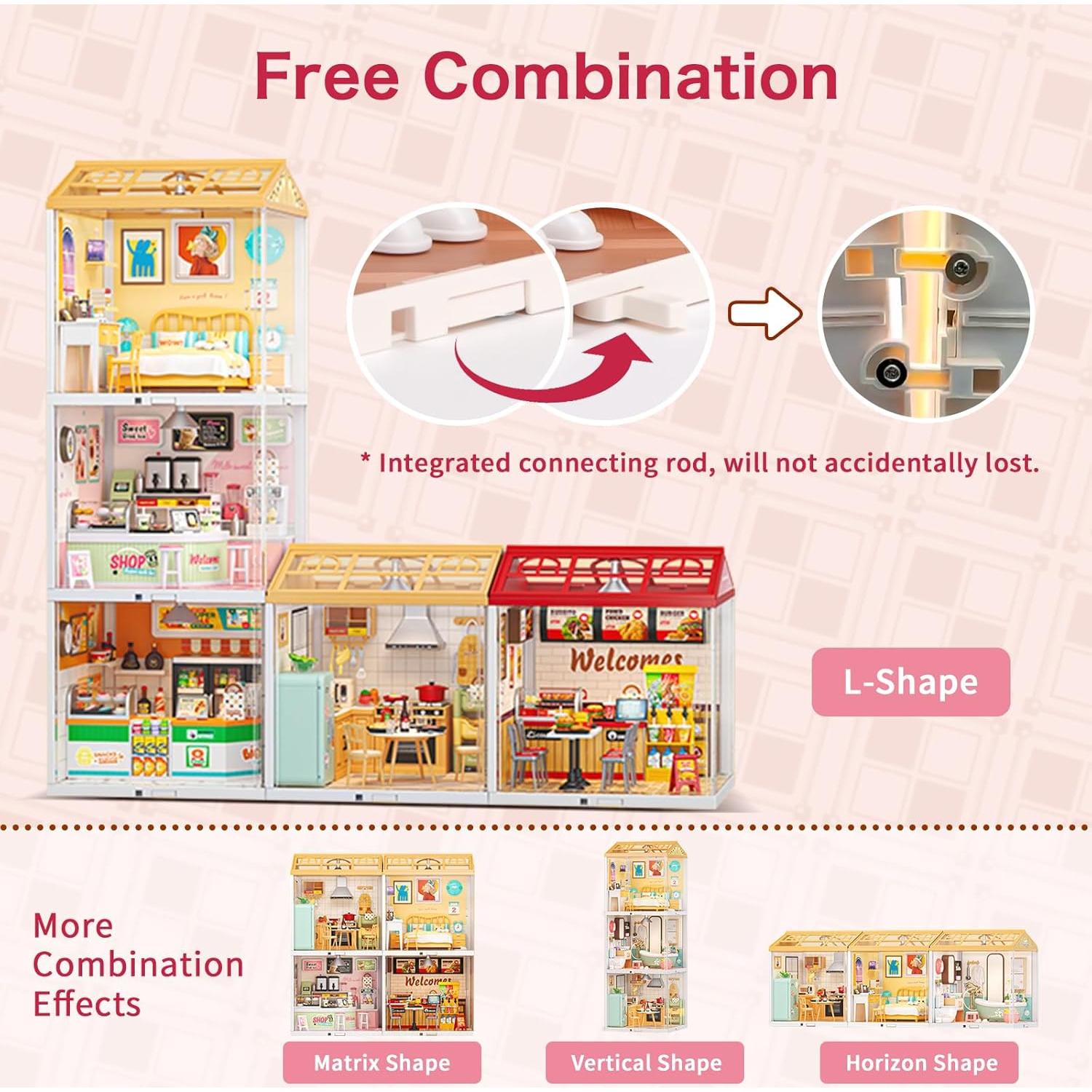 Bloques de Construcción LED Hallisun Tienda de Té 19x19x21.5cm