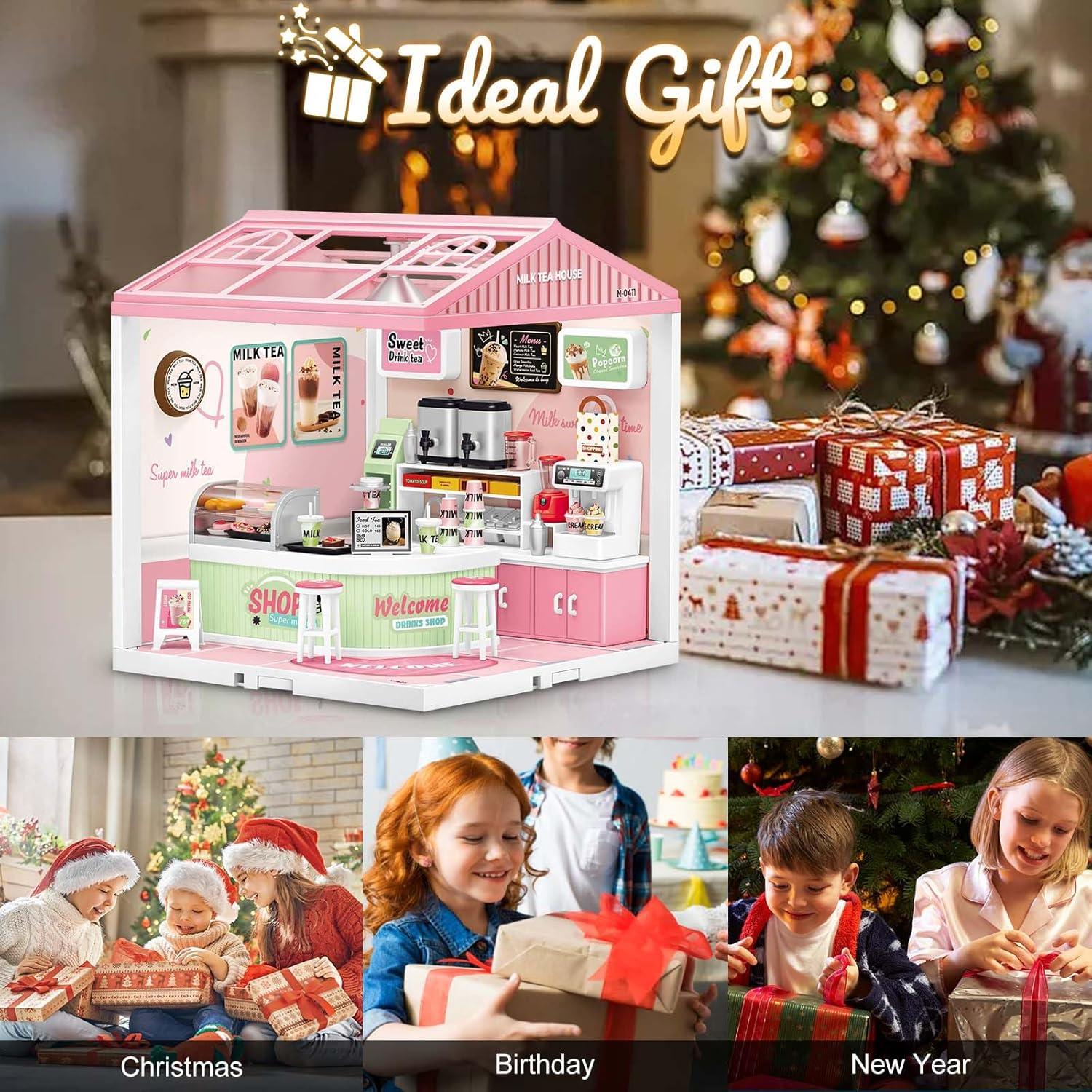 Bloques de Construcción LED Hallisun Tienda de Té 19x19x21.5cm