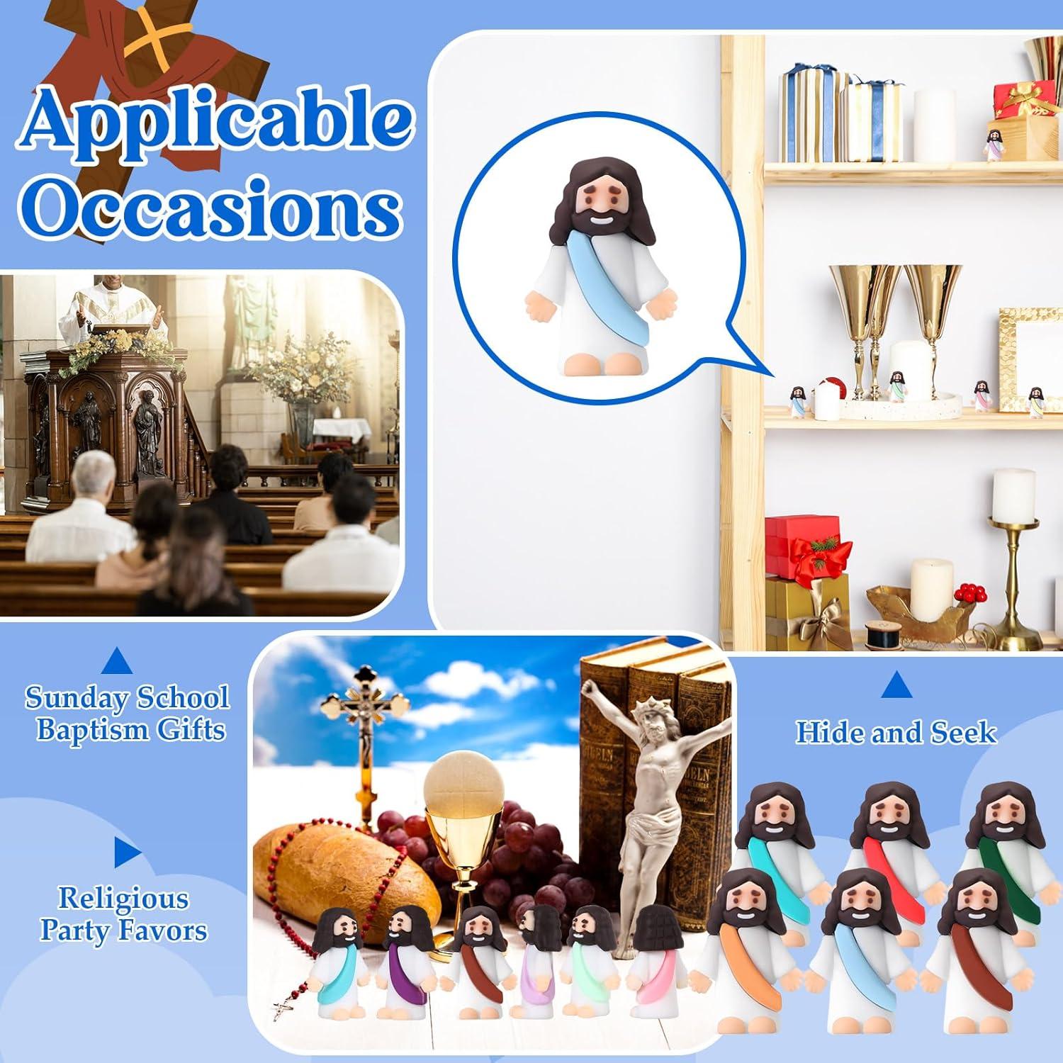 Bememo 100 Figuras de Jesús de Goma Coloridas para Fiesta Religiosa