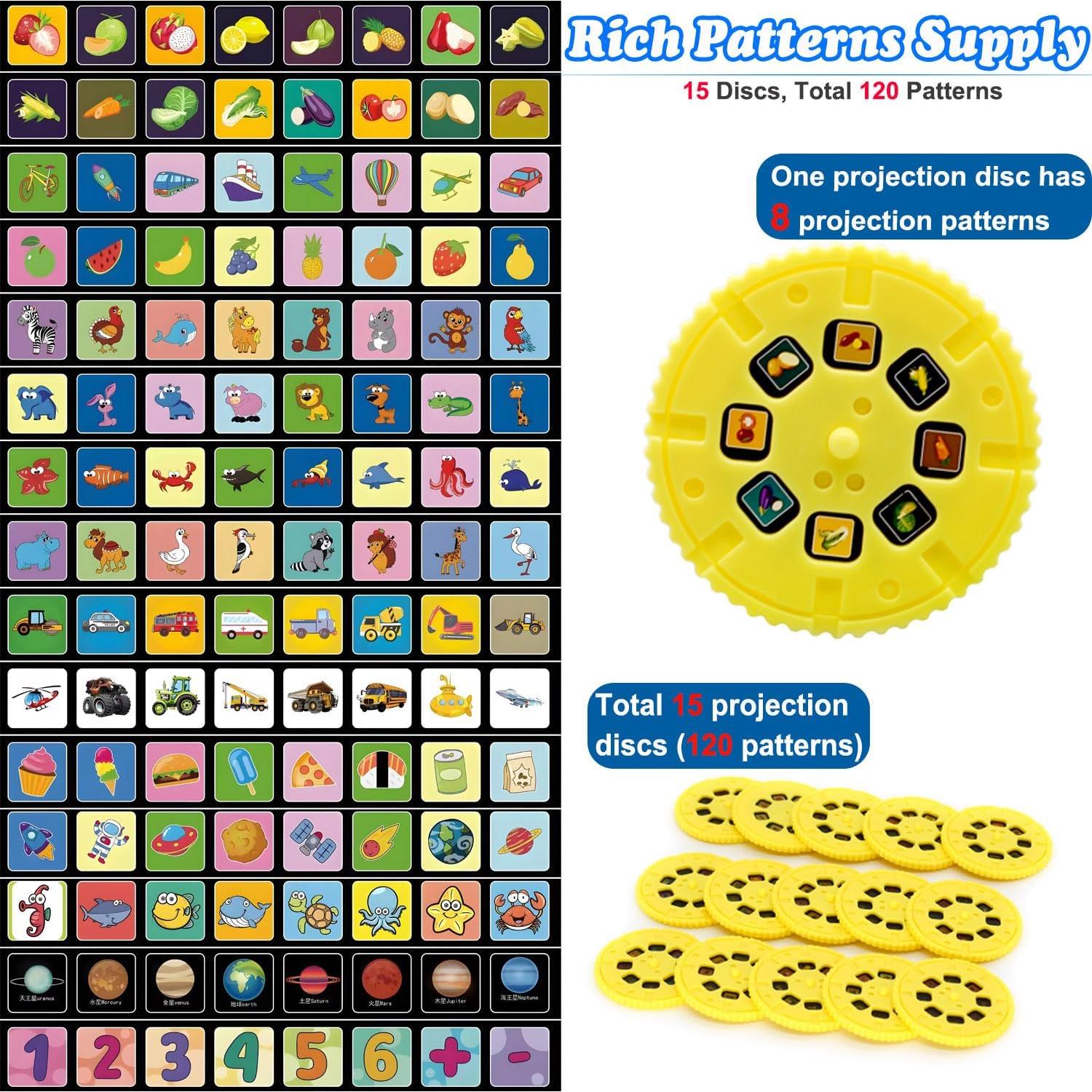 Linterna Proyectora JOCOUNY para Niños - 15 Discos y 120 Imágenes