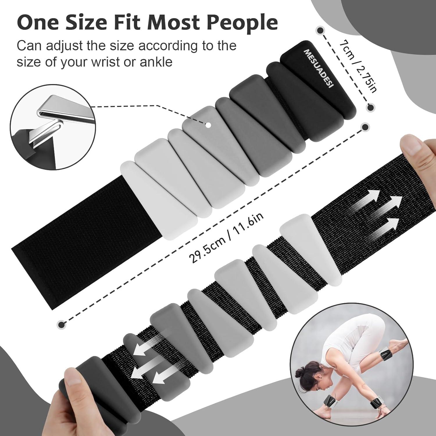 Pesas de Muñeca Ajustables MESUADESI 0.45Kg para Fitness
