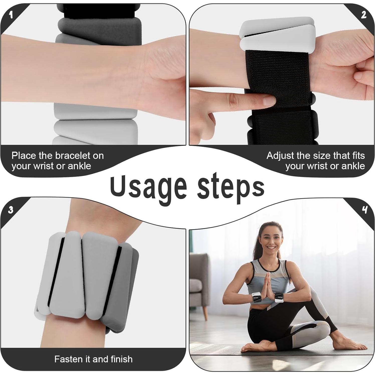 Pesas de Muñeca Ajustables MESUADESI 0.45Kg para Fitness