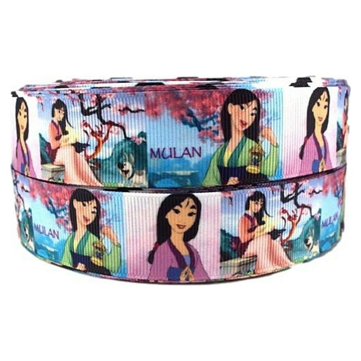 Mulan Character 1" Wide Repeat Ribbon Sold in Yards (1 Yard)