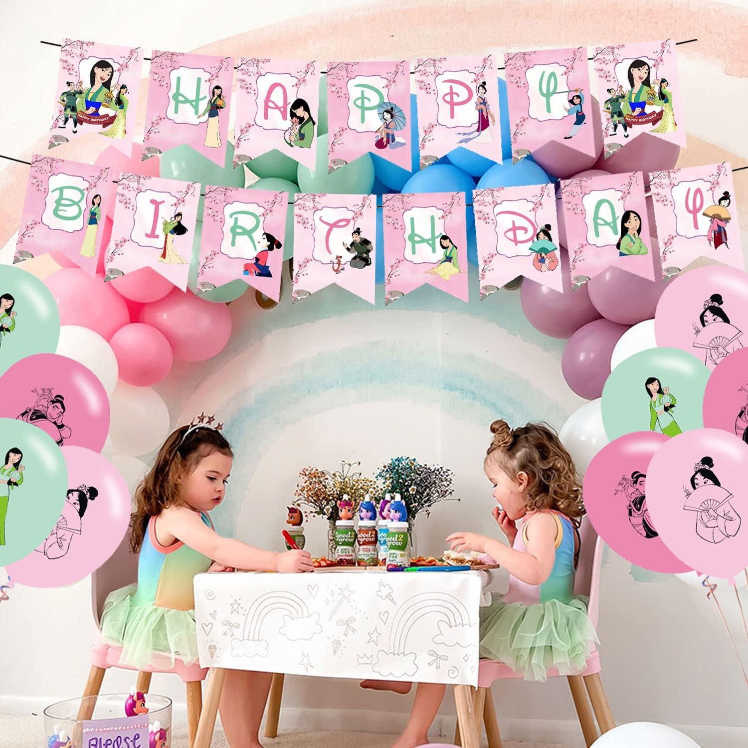 Decoraciones de Fiesta de Cumpleaños Princesa Mulan - Set Completo