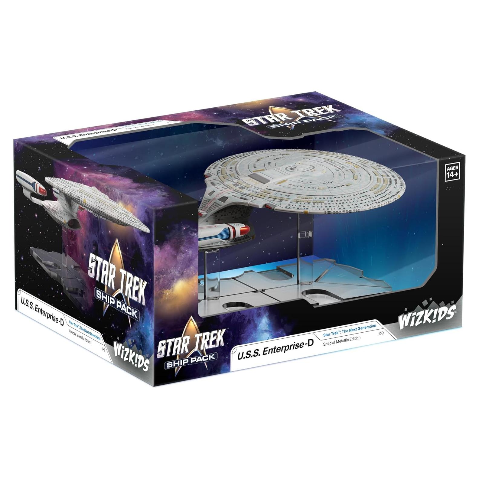 Miniatura U.S.S. Enterprise-D WizKids 22.86x17.78 cm Detallada