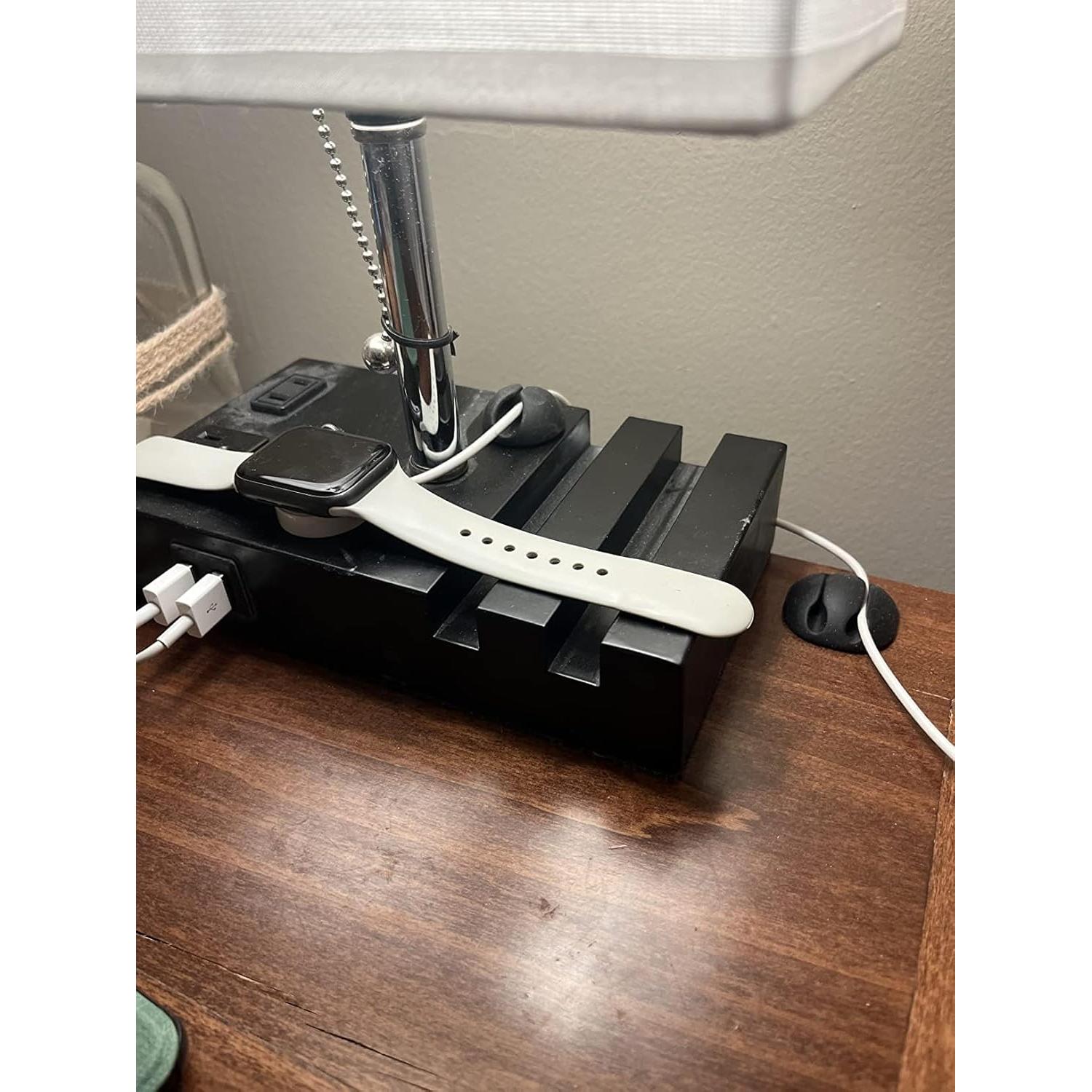 Organizador de Cables OHill, 24 Clips Adhesivos Negros