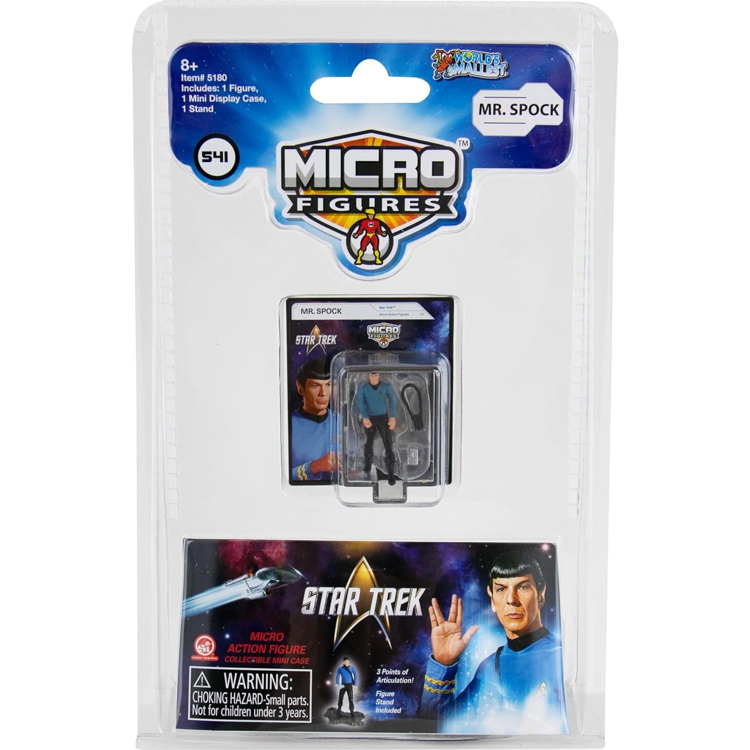 Micro Figuras Star Trek Capitán Kirk, Sr. Spock y U.S.S. Enterprise