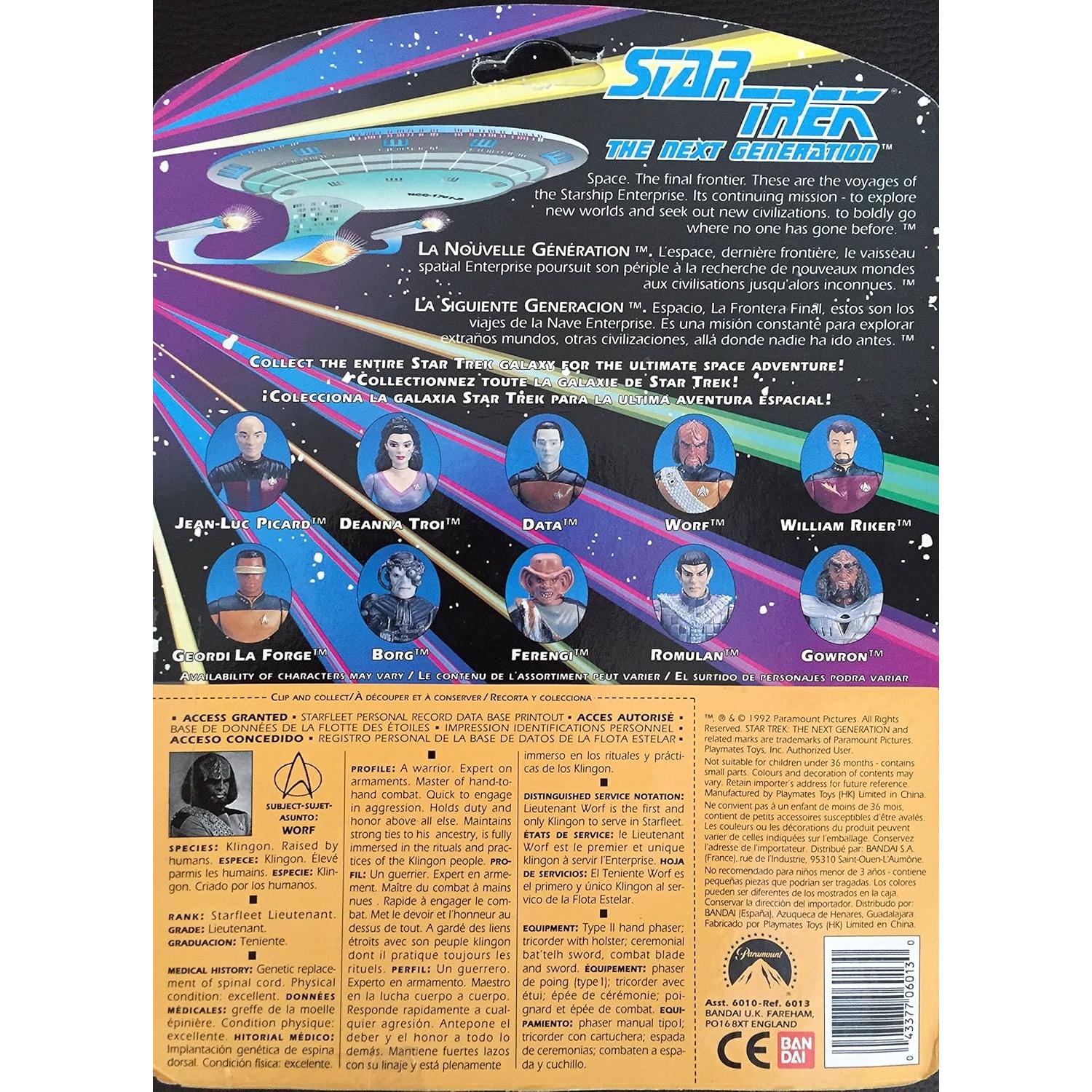 Figura de Acción Teniente Worf Playmates 1992 Firmada