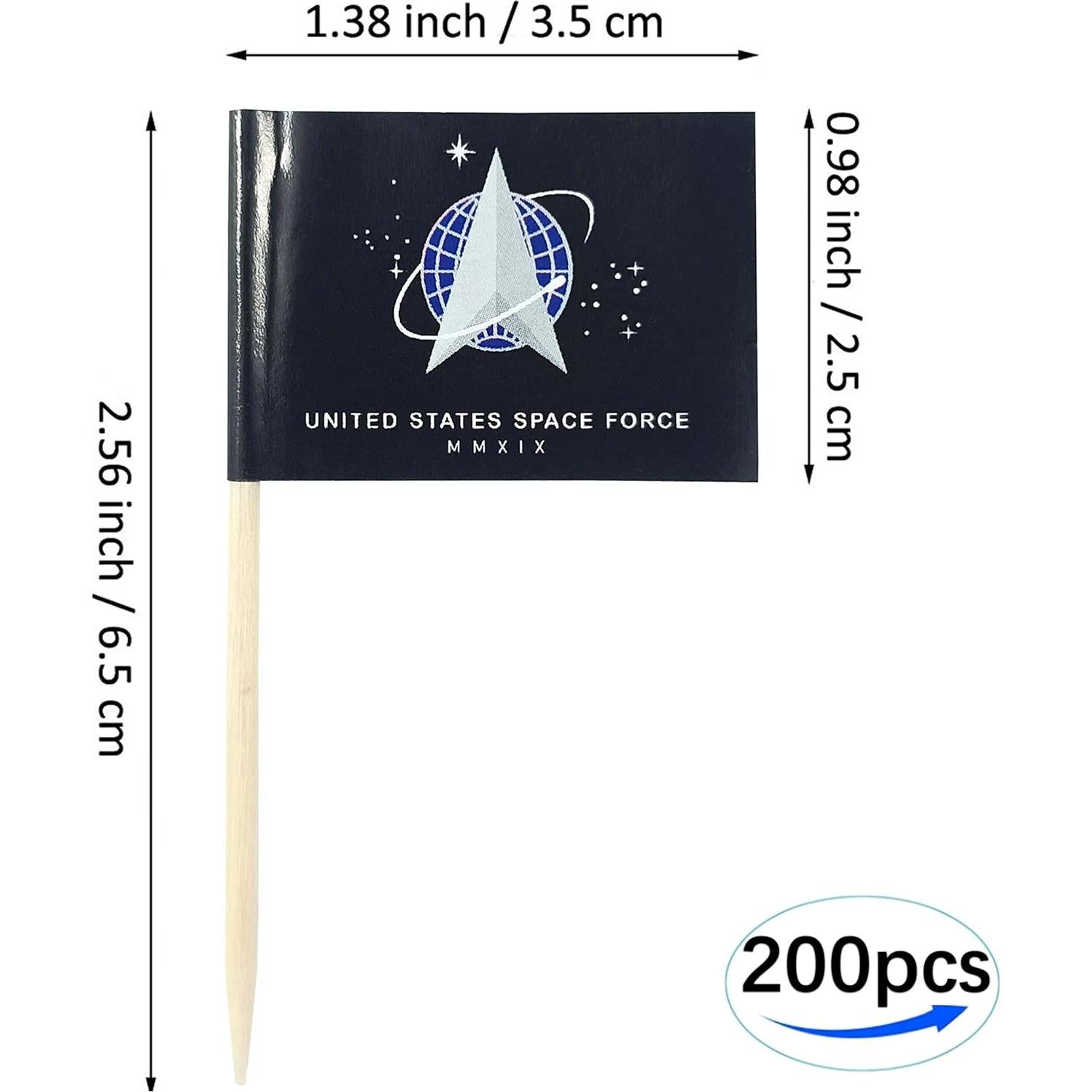 Banderas de Palillo de Dientes JBCD Fuerza Espacial 200pcs