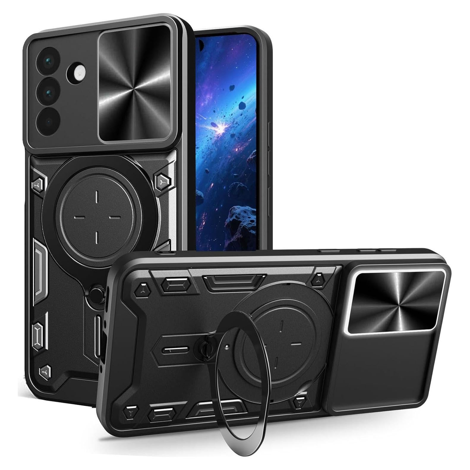 Funda de Armadura CCSmall para Samsung Galaxy A56 5G, Negro