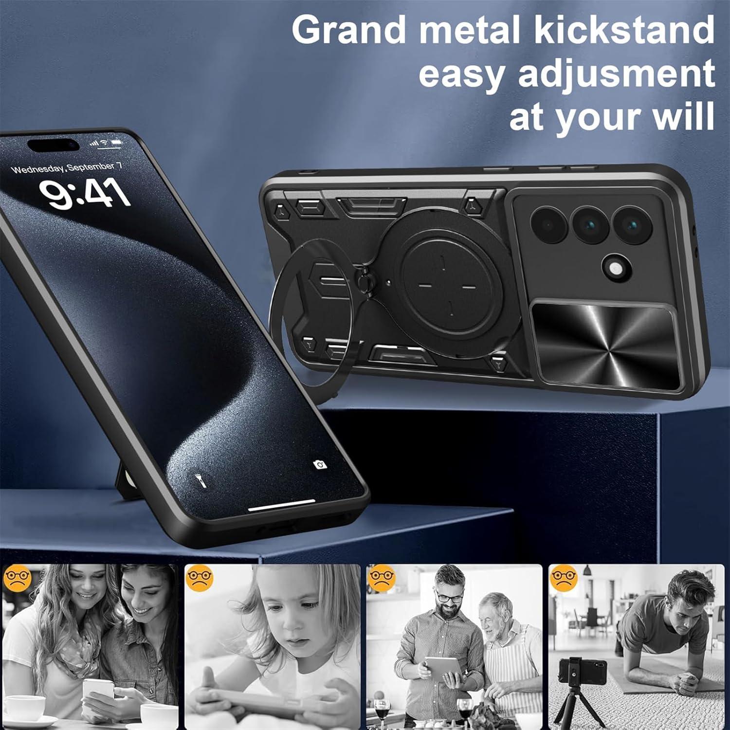 Funda de Armadura CCSmall para Samsung Galaxy A56 5G, Negro