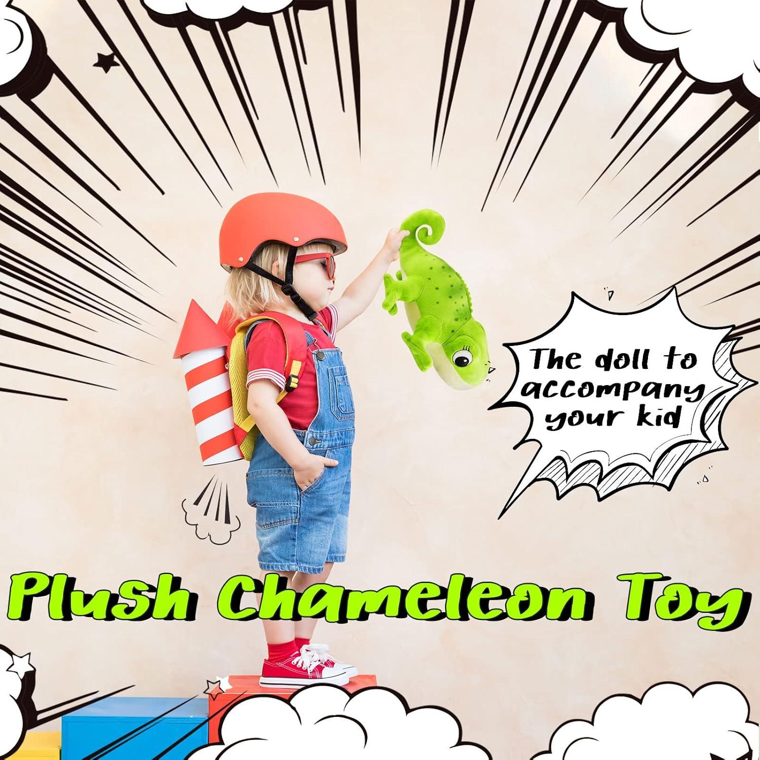 Peluche Camaleón Verde Zhanmai 30 cm Suave para Niños