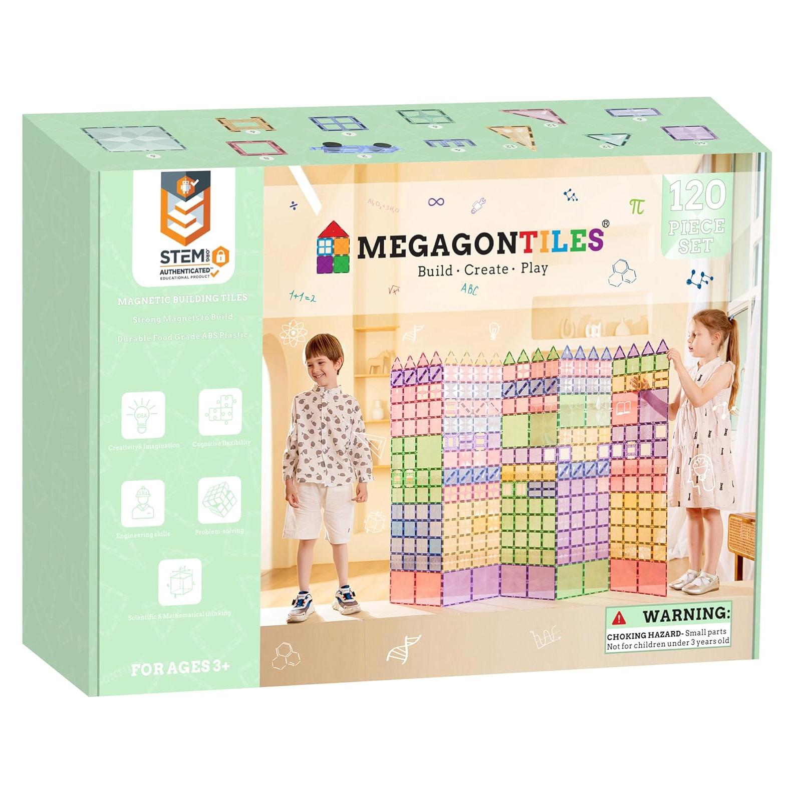 Juego de Azulejos Magnéticos MEGAGONTILES 120 PCS STEM