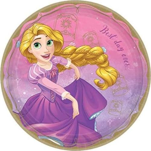 Paquete Fiesta Rapunzel Enredados Disney 16 Platos 16 Servilletas