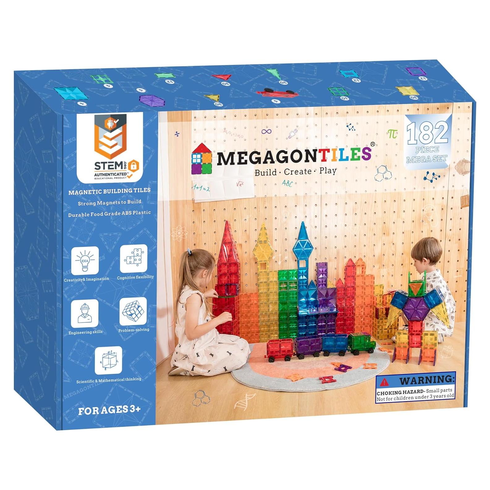 Juego de Azulejos Magnéticos MEGAGONTILES 182 Piezas
