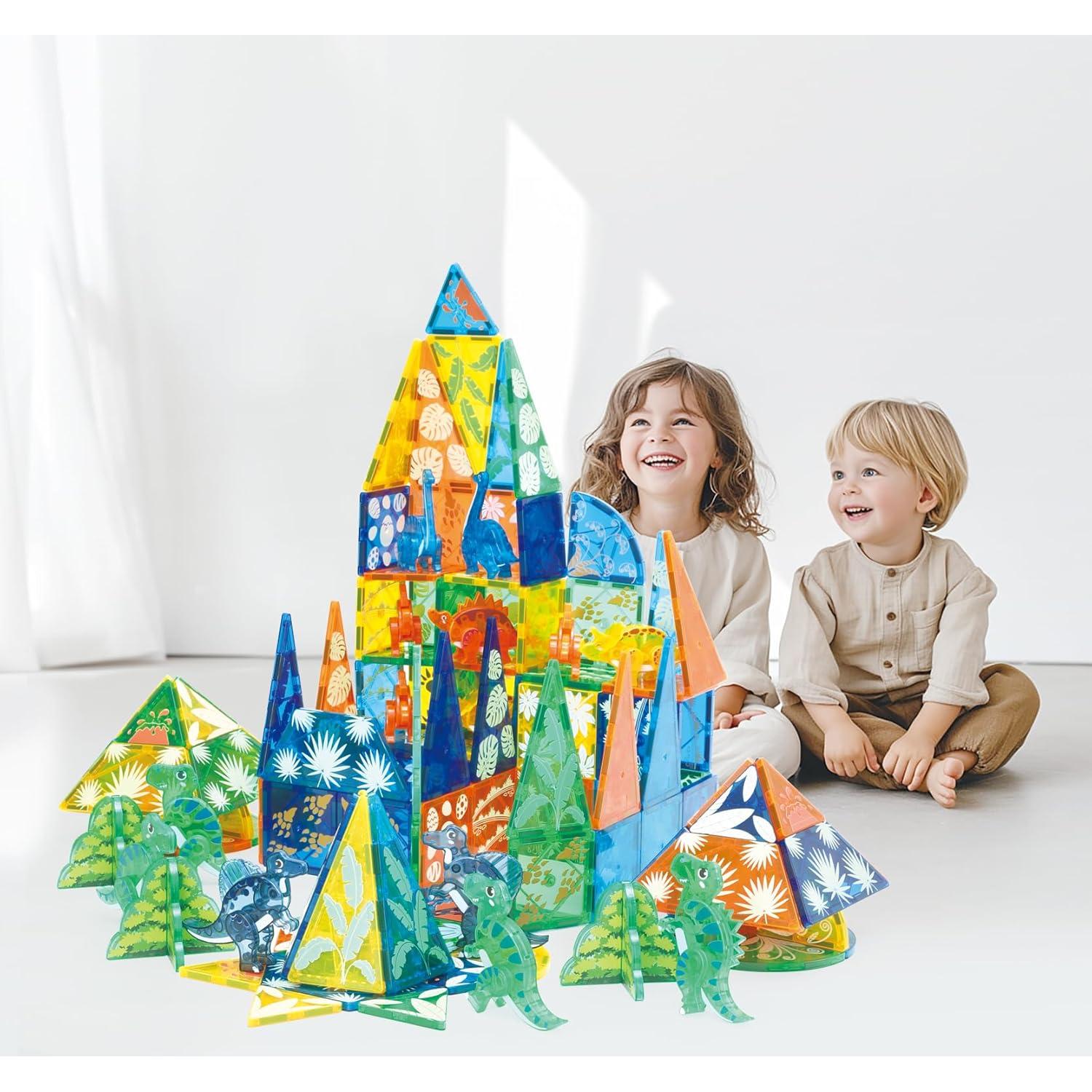 Juego de 106 Piezas Azulejos Magnéticos Dino MEGAGONTILES