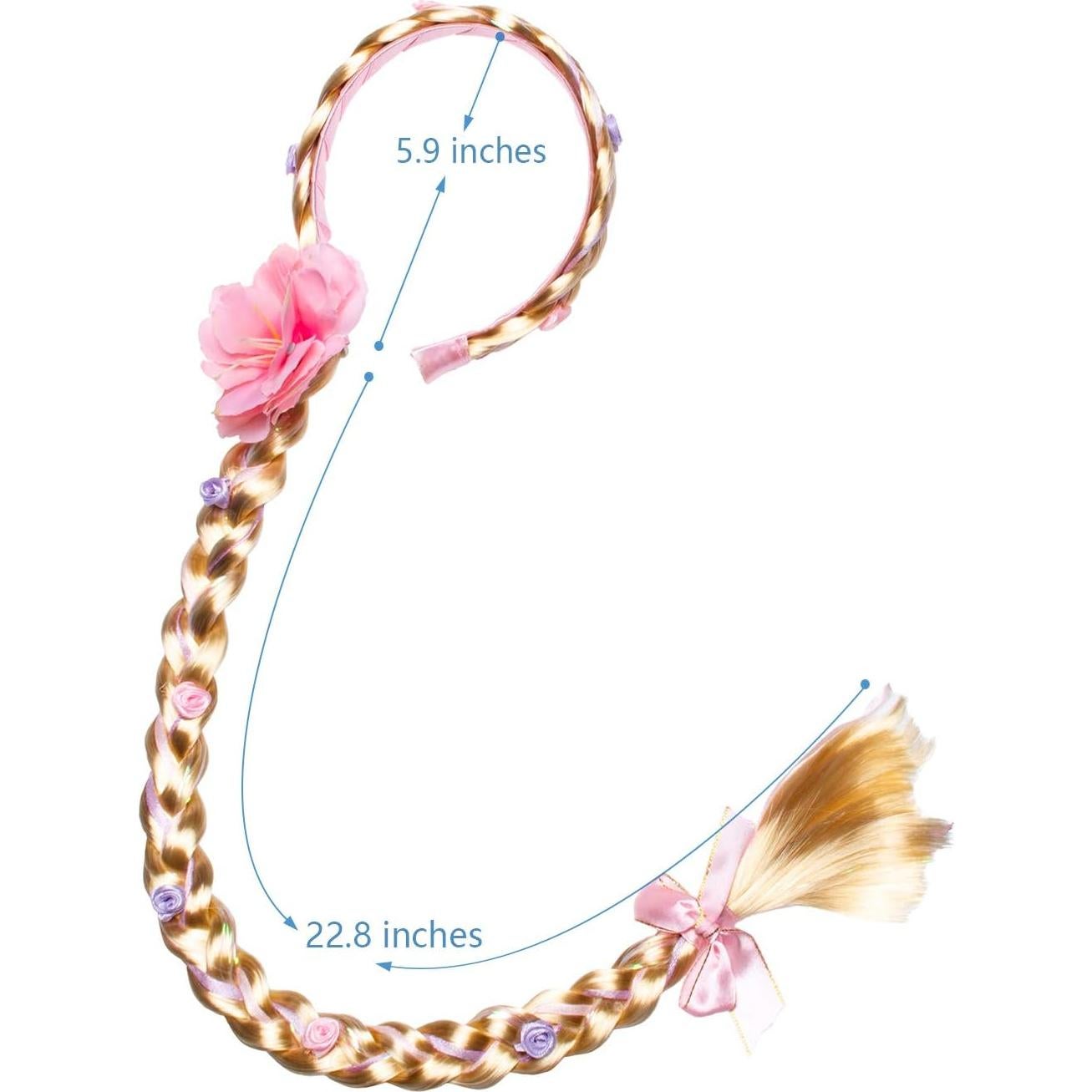 Peluca trenzada de princesa Party Chili 73.66 cm para niñas