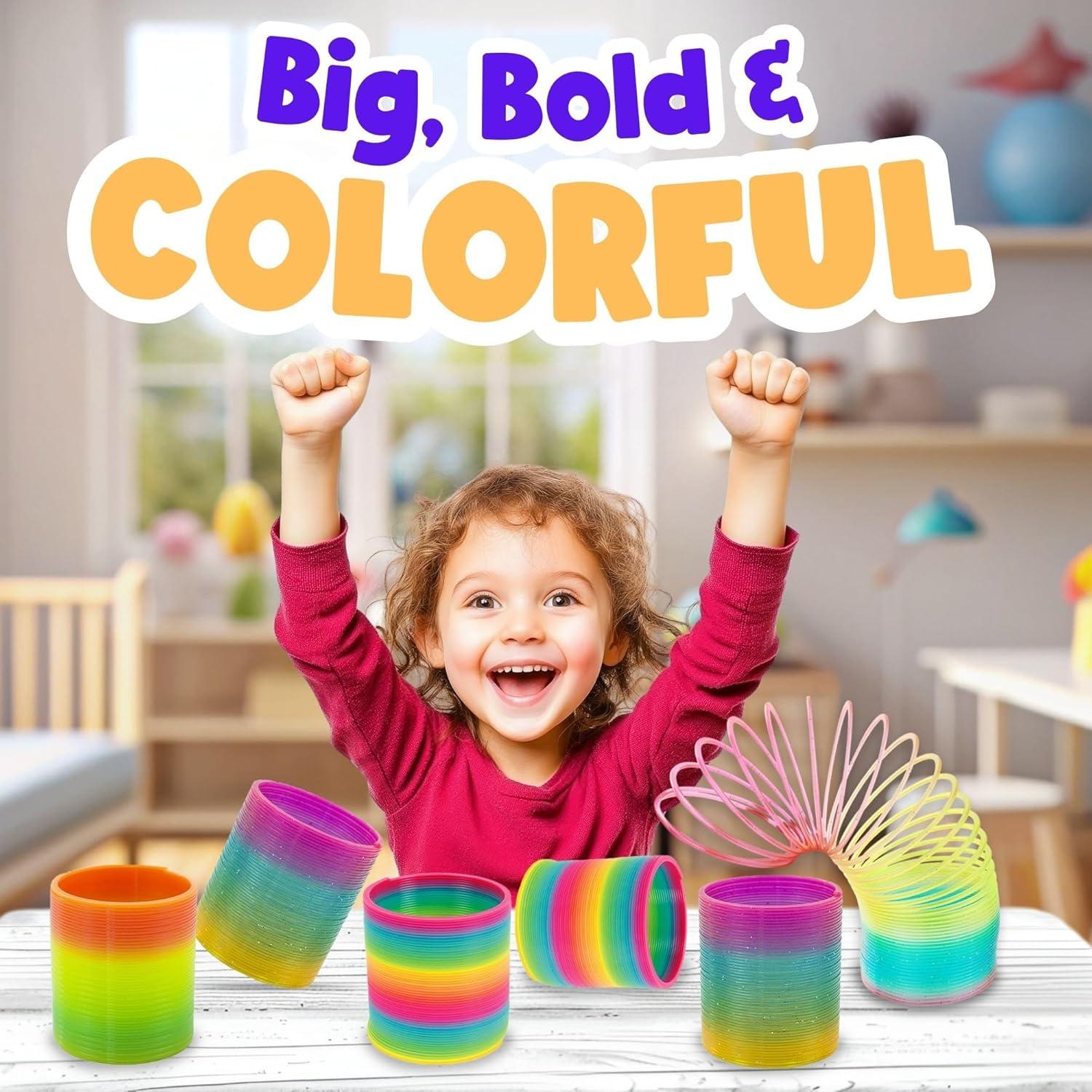 Paquete de 6 Resortes de Arcoíris Liberty Imports - 10 cm