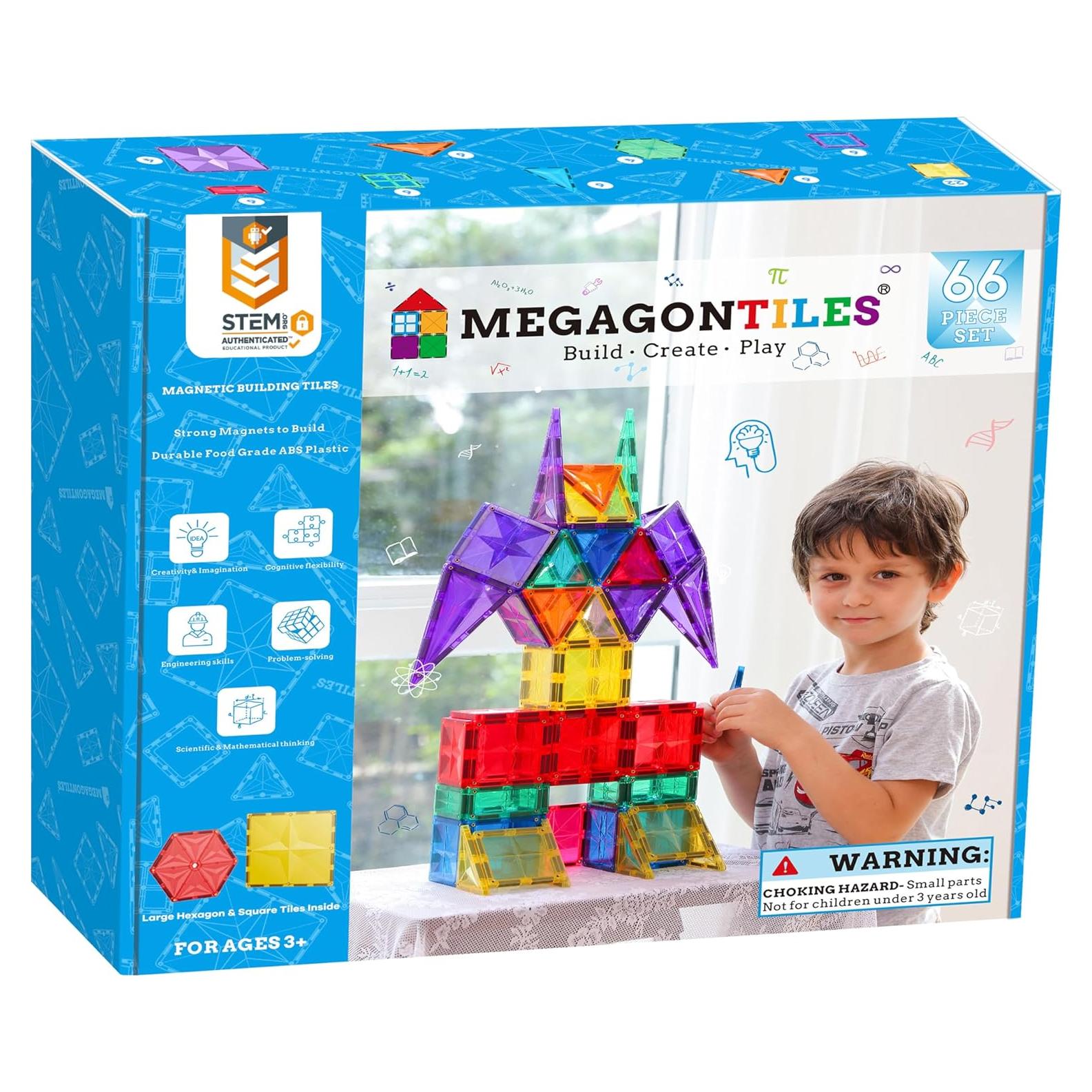 Juego de Azulejos Magnéticos MEGAGONTILES 66 Piezas