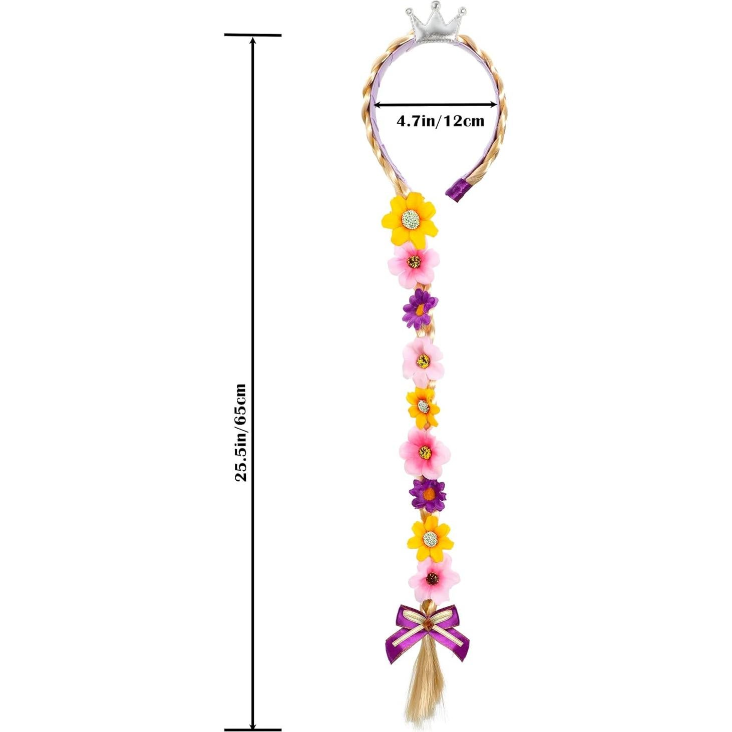 Peluca de Princesa Rapunzel para Niñas con Diadema y Tiara