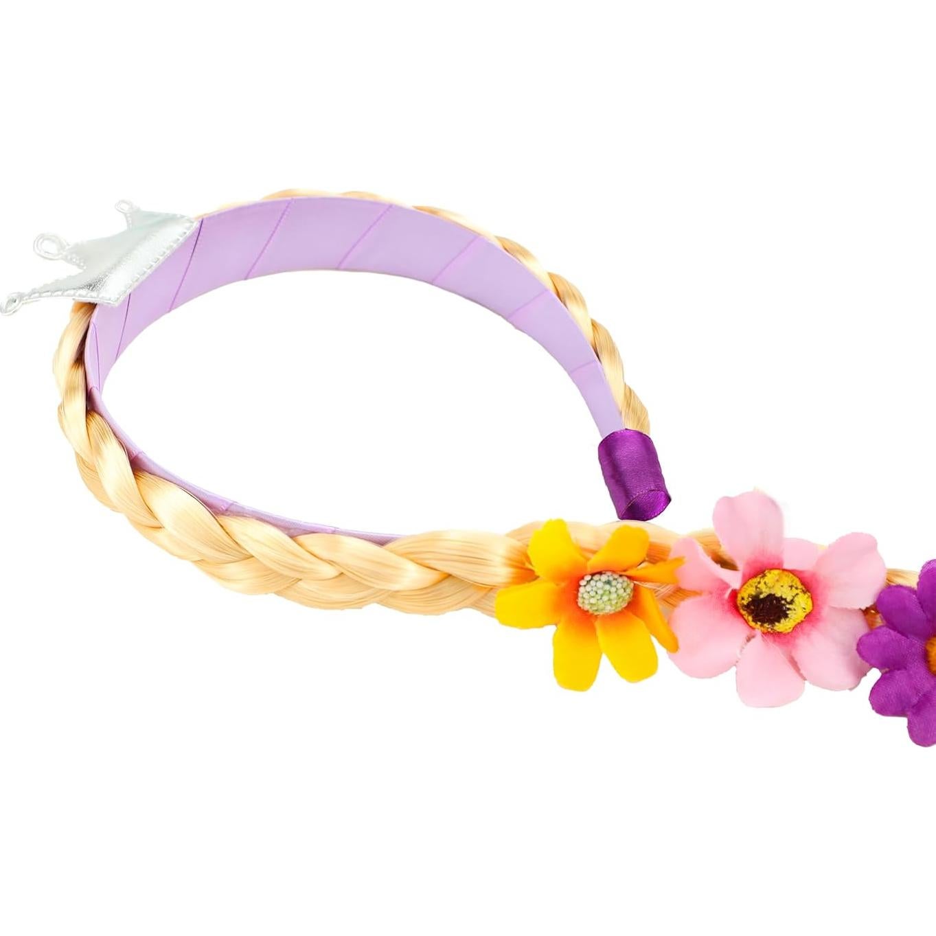 Peluca de Princesa Rapunzel para Niñas con Diadema y Tiara