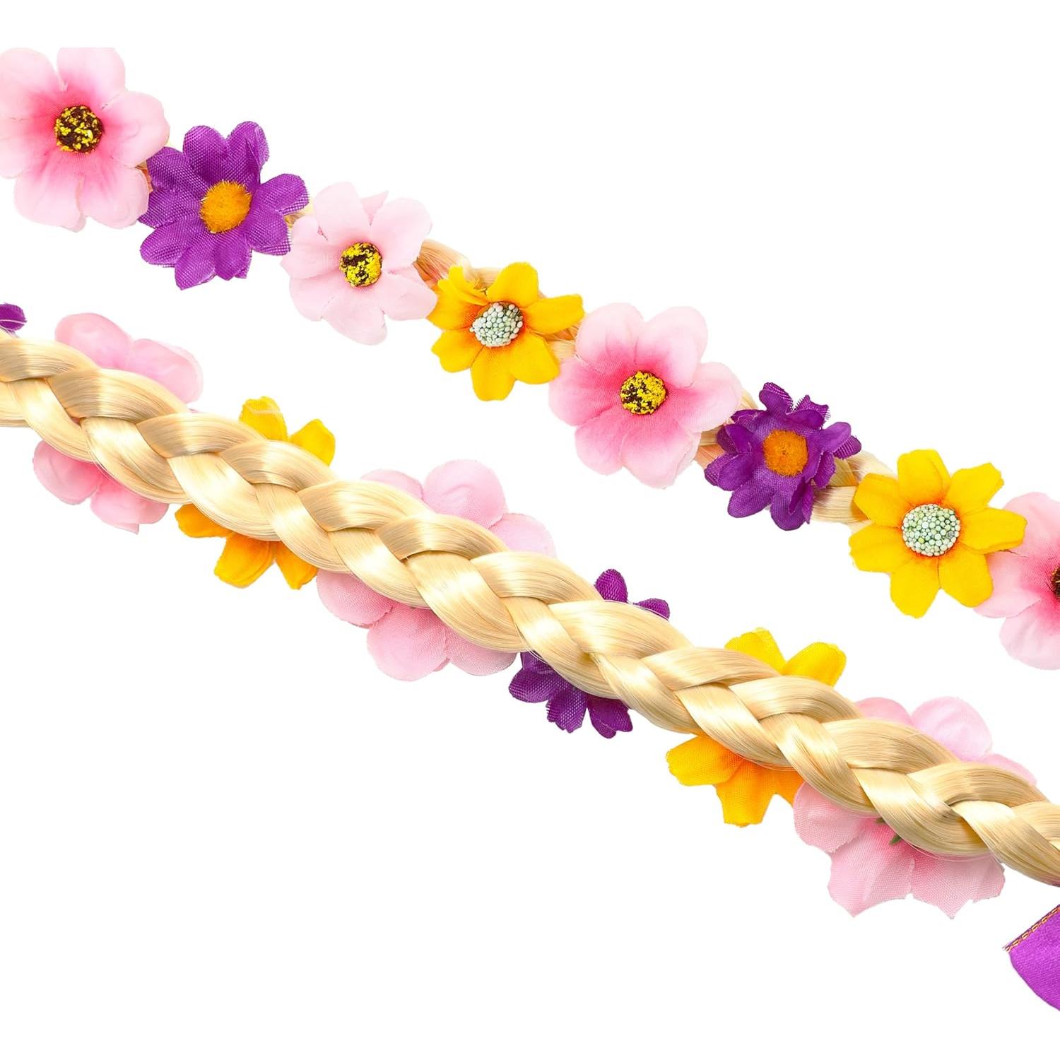 Peluca de Princesa Rapunzel para Niñas con Diadema y Tiara