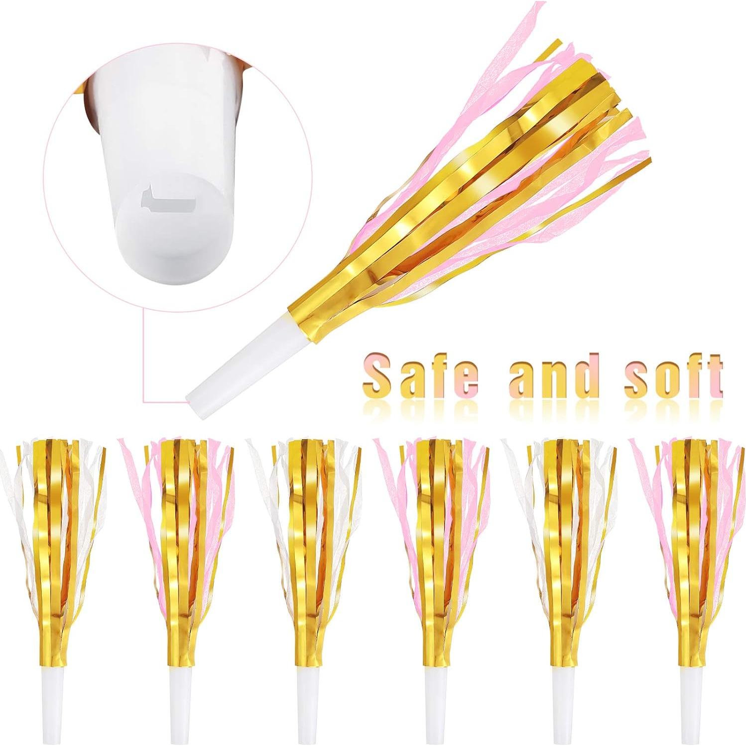 24 Silbatos Musicales Gejoy con Brillo para Fiestas