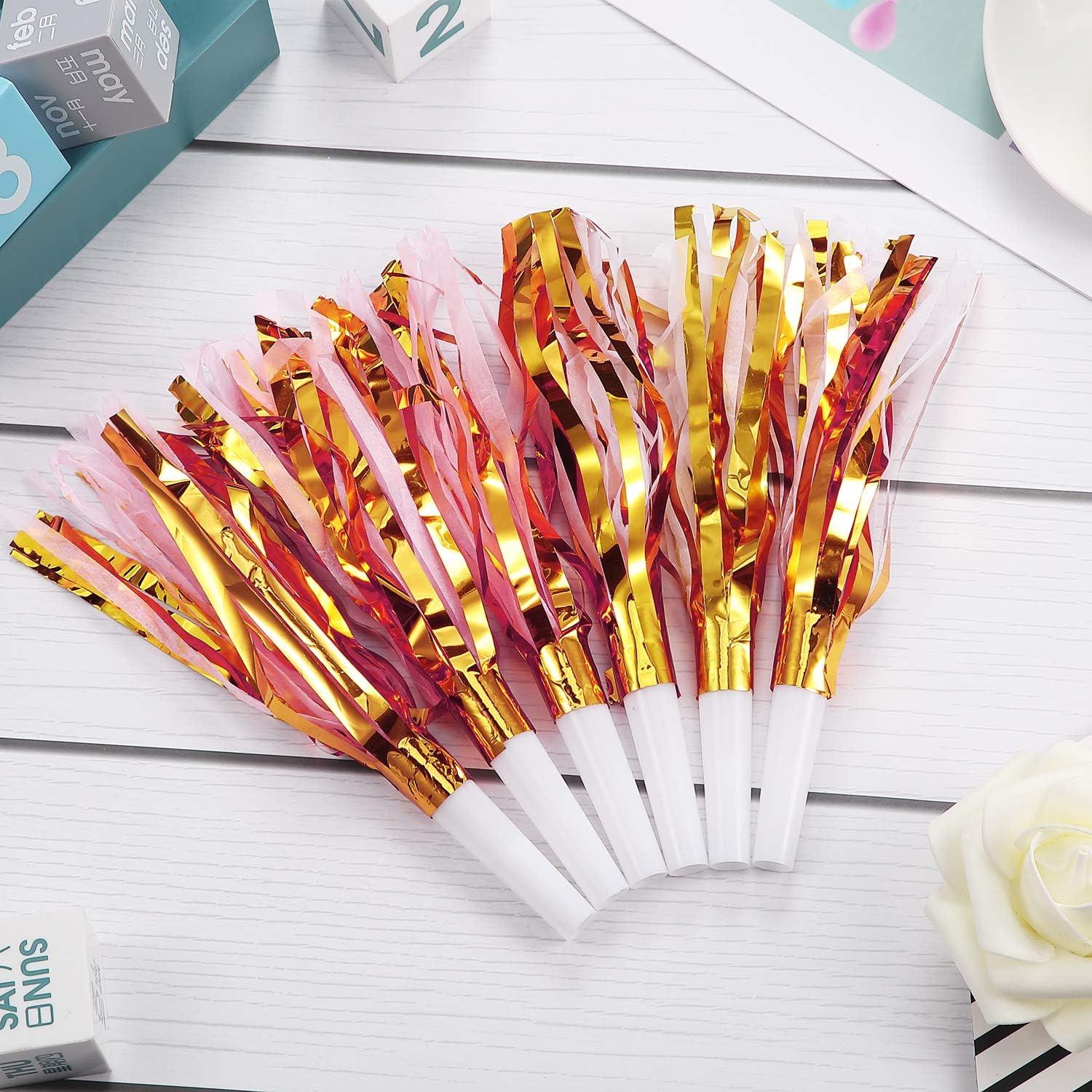 24 Silbatos Musicales Gejoy con Brillo para Fiestas