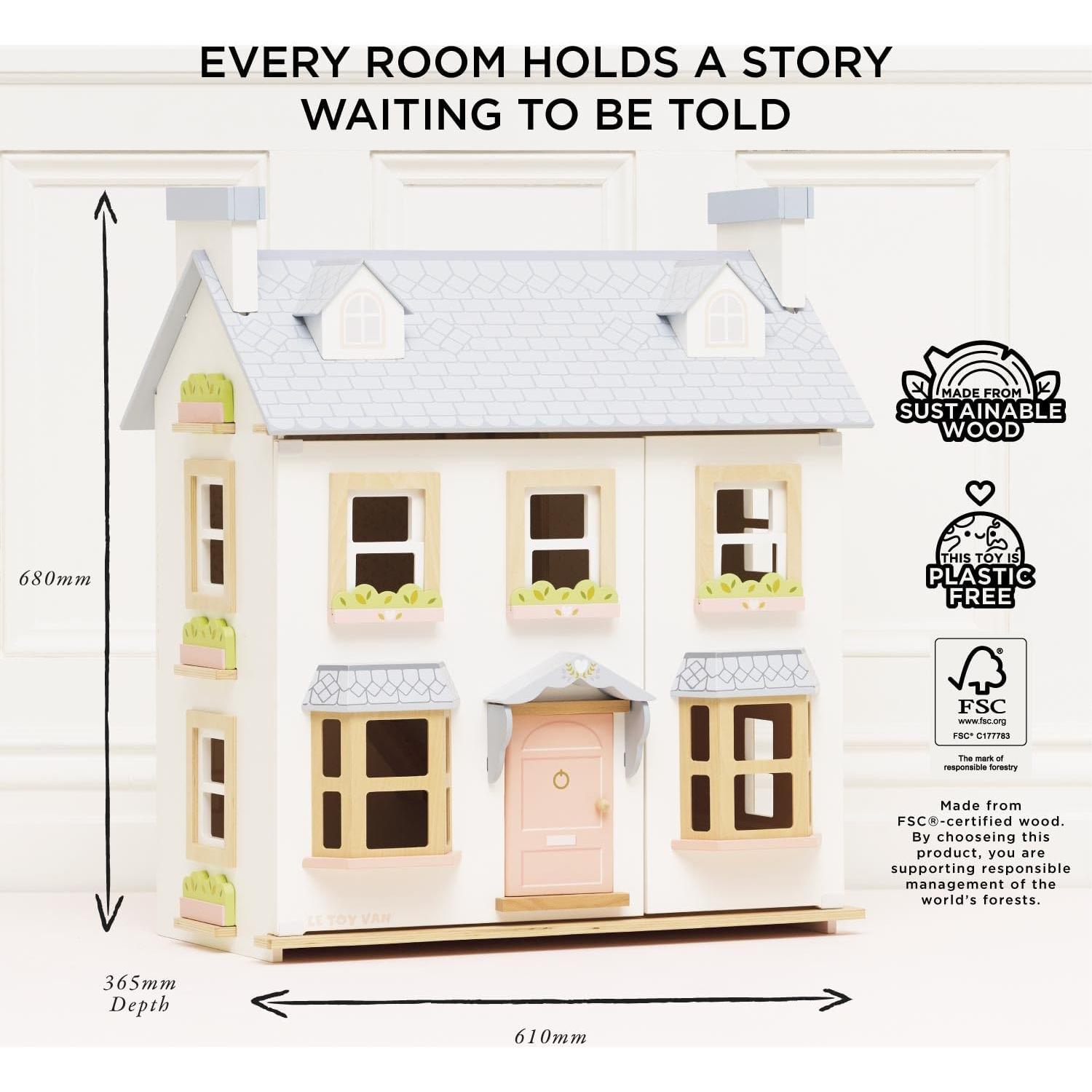 Casa de Muñecas Mayberry Manor Le Toy Van 3 Pisos 610mm