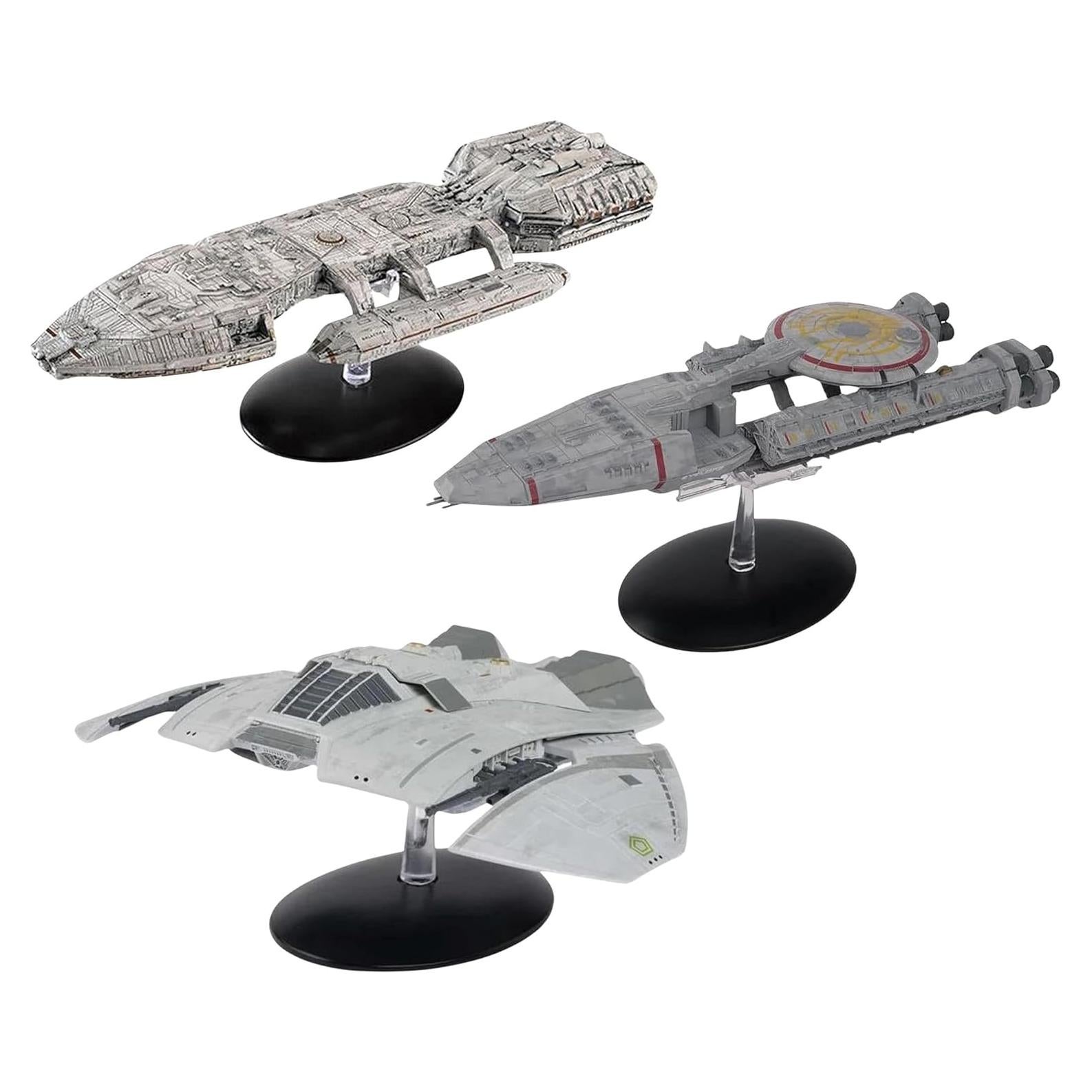 Conjunto de Réplicas de Naves Battlestar Galactica Eaglemoss 3 Piezas