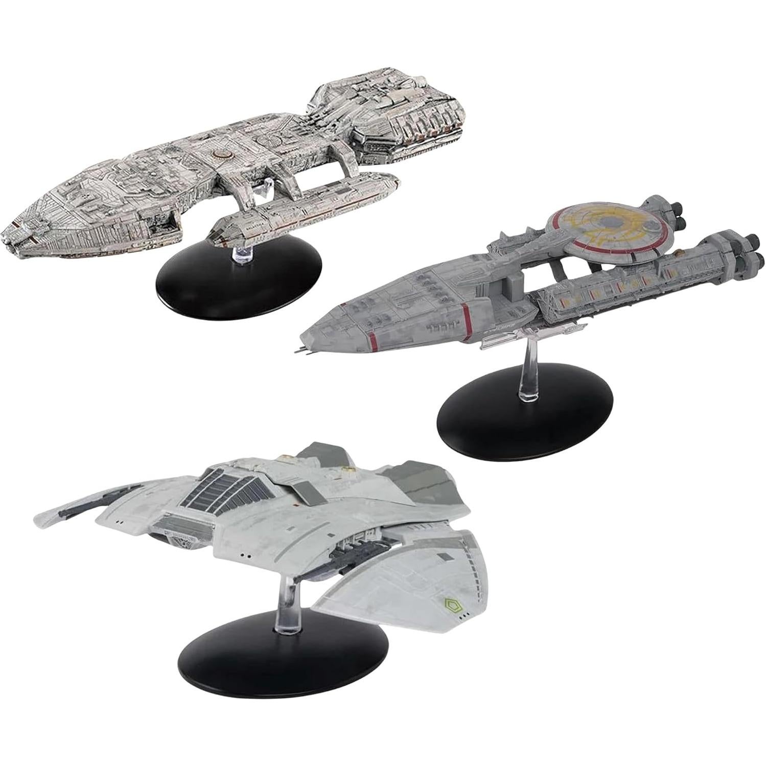 Conjunto de Réplicas de Naves Battlestar Galactica Eaglemoss 3 Piezas