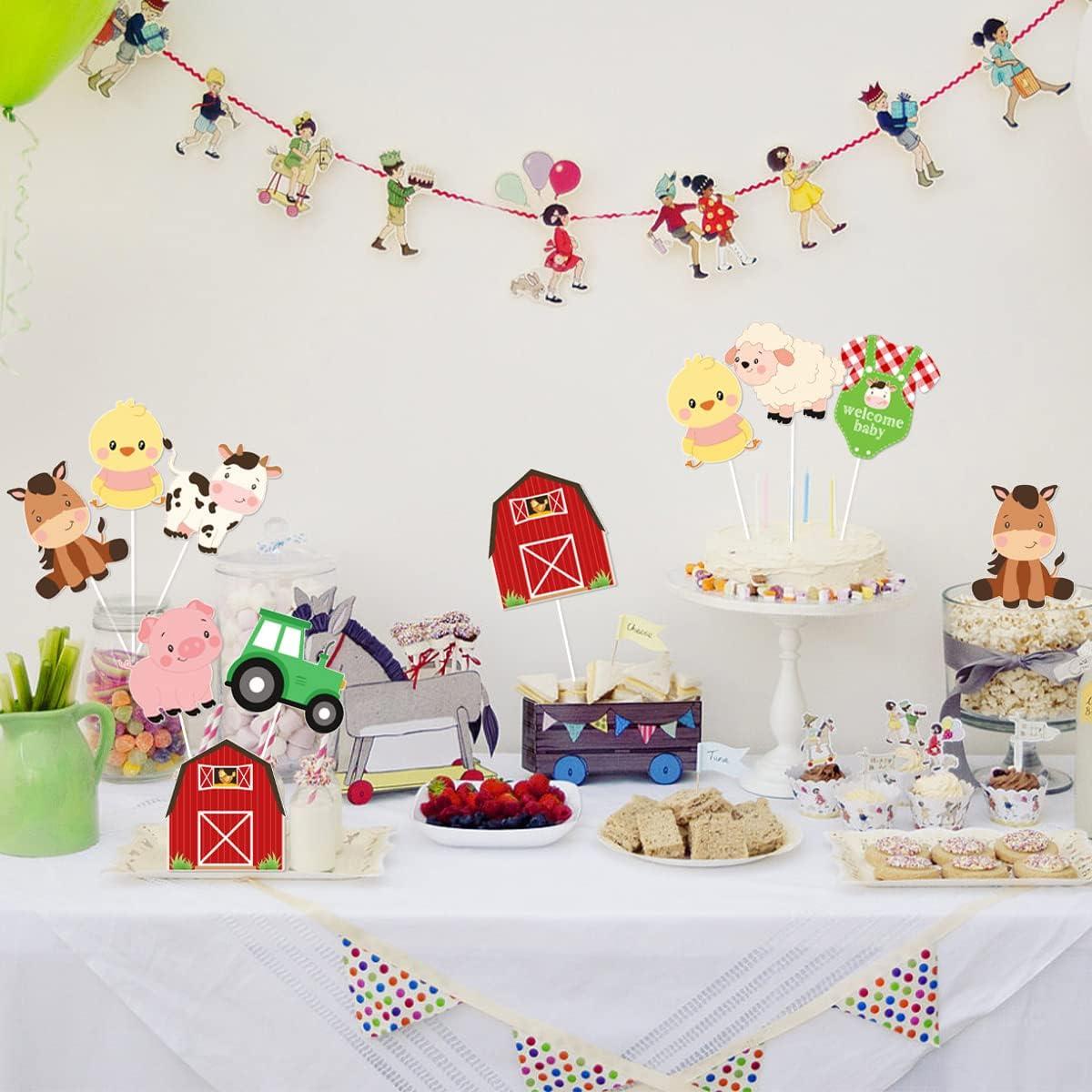 Palitos de Mesa Baby Shower Kreatwow Animales de Granja 24 Pzas