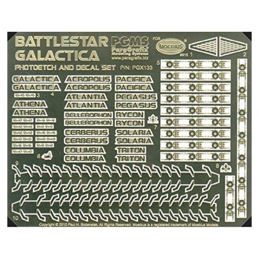 Juego de fotograbado y calcomanías Paragrafix Battlestar Galactica