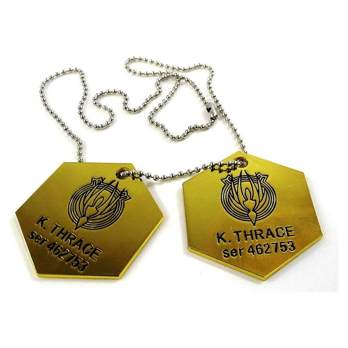 Collar de Placa de Perro Metal K Thrace Battlestar Galactica