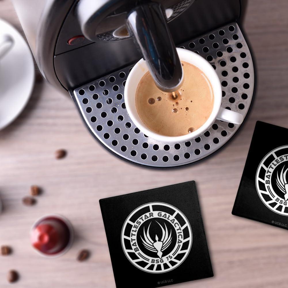 Set de 2 Posavasos Cuadrados Cerámica Battlestar Galactica 9.9 cm