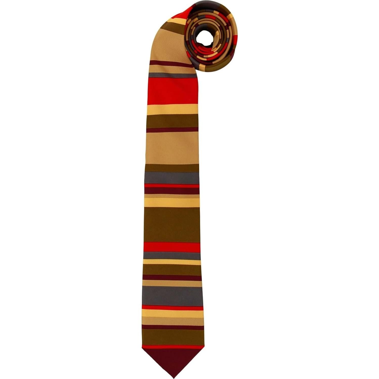 elope Doctor Who Fourth Doctor Costume Tie - Horizontal Striped Polyester Design