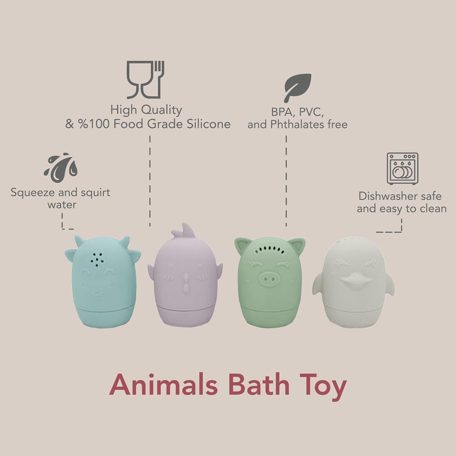 Juego de Juguetes de Baño Nouka Sky Set 4 Animales