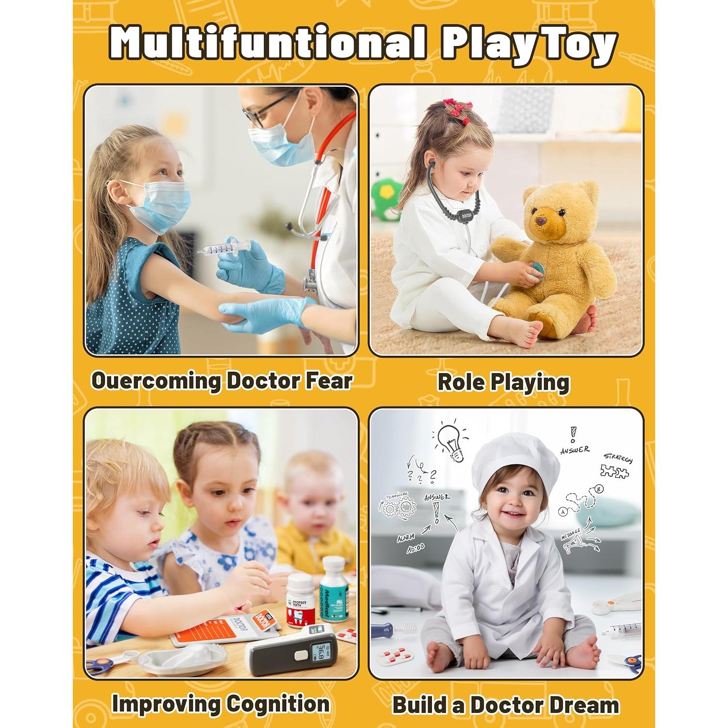 Kit de Doctor para Niños Jovow 33 Piezas con Disfraz