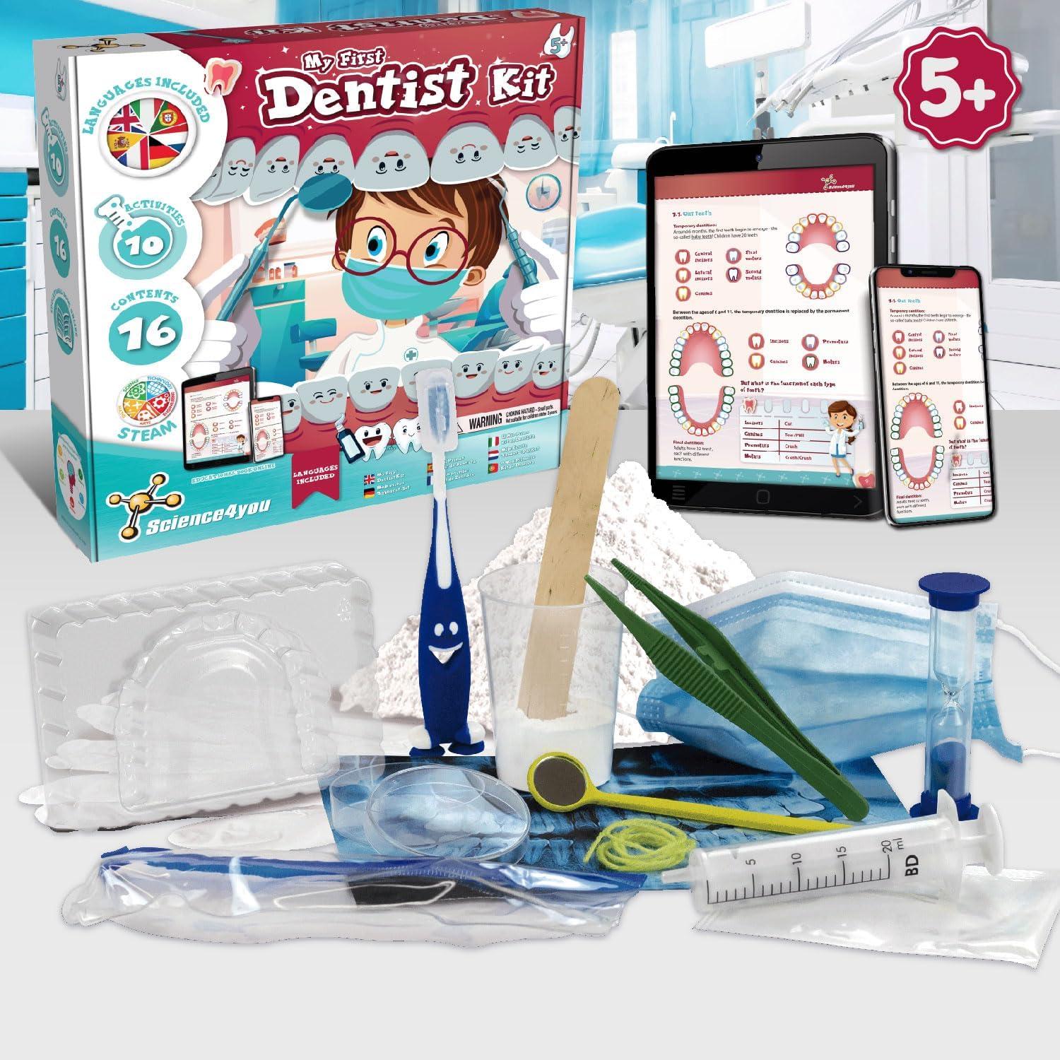 Kit de Dentista Science4you para Niños - 10 Actividades Educativas