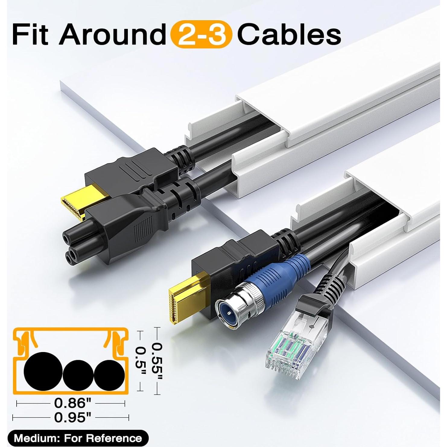 Kit Ocultador de Cables Delamu 398.78 cm Blanco