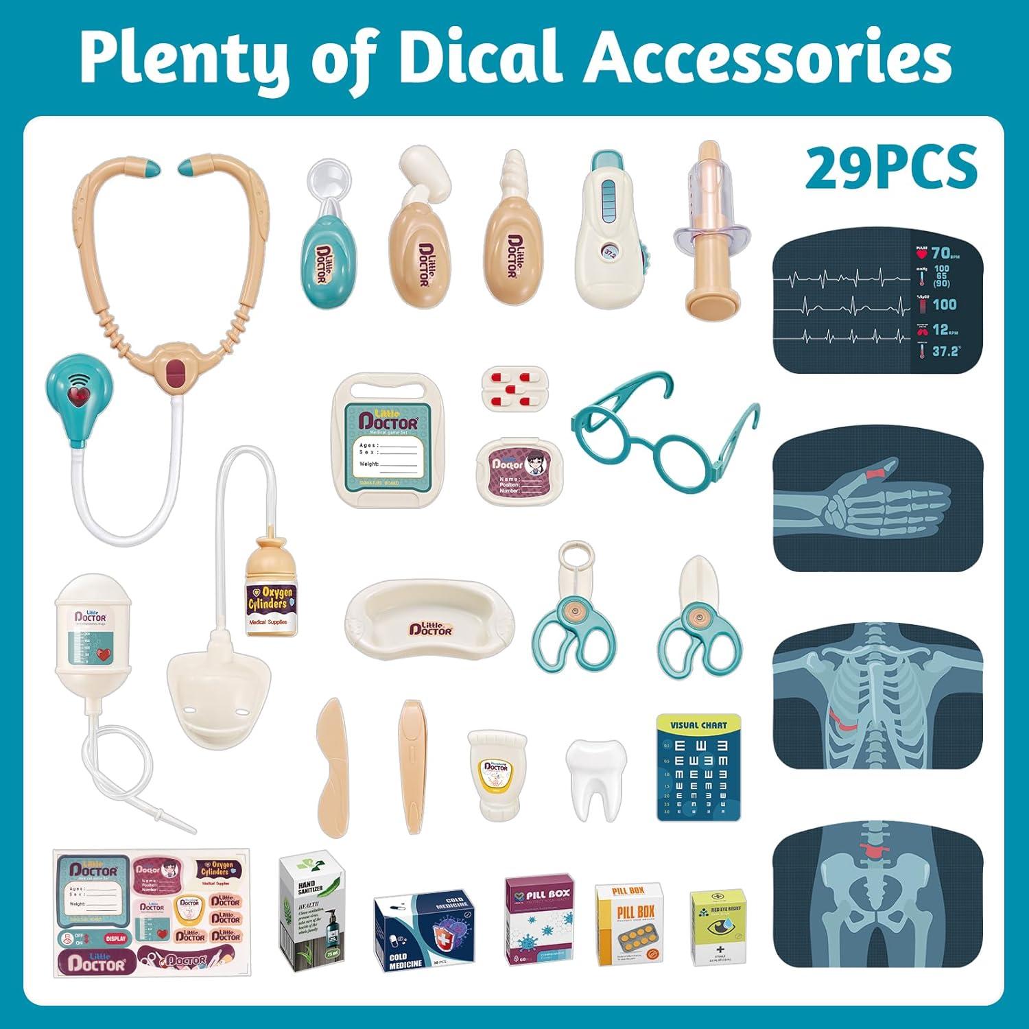 Kit de Doctor Tsomtto 29 Piezas Juguete Médico para Niños
