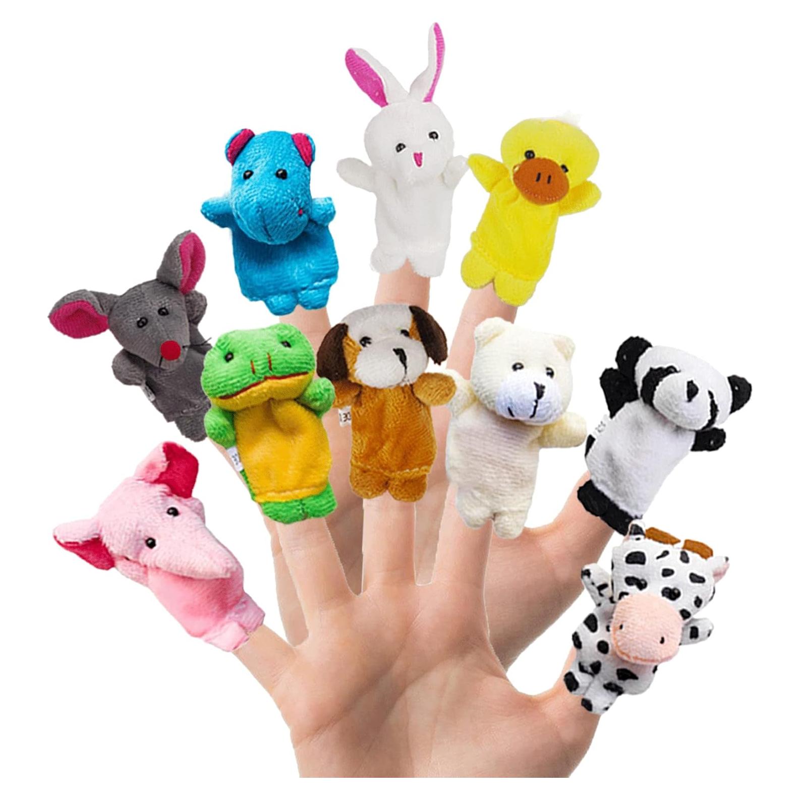 10 Piezas Títeres de Dedos RIY Animales de Granja 7 cm