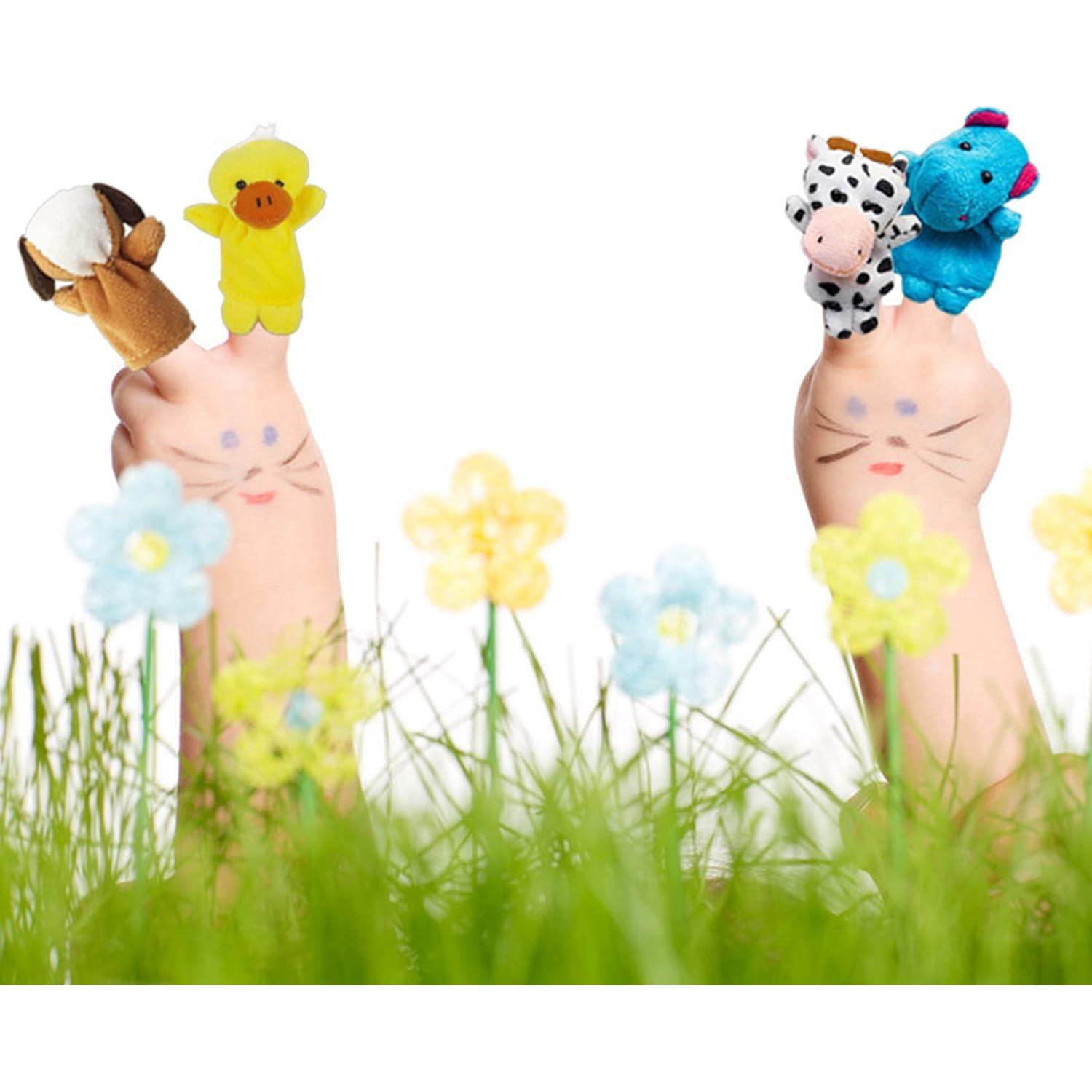 10 Piezas Títeres de Dedos RIY Animales de Granja 7 cm